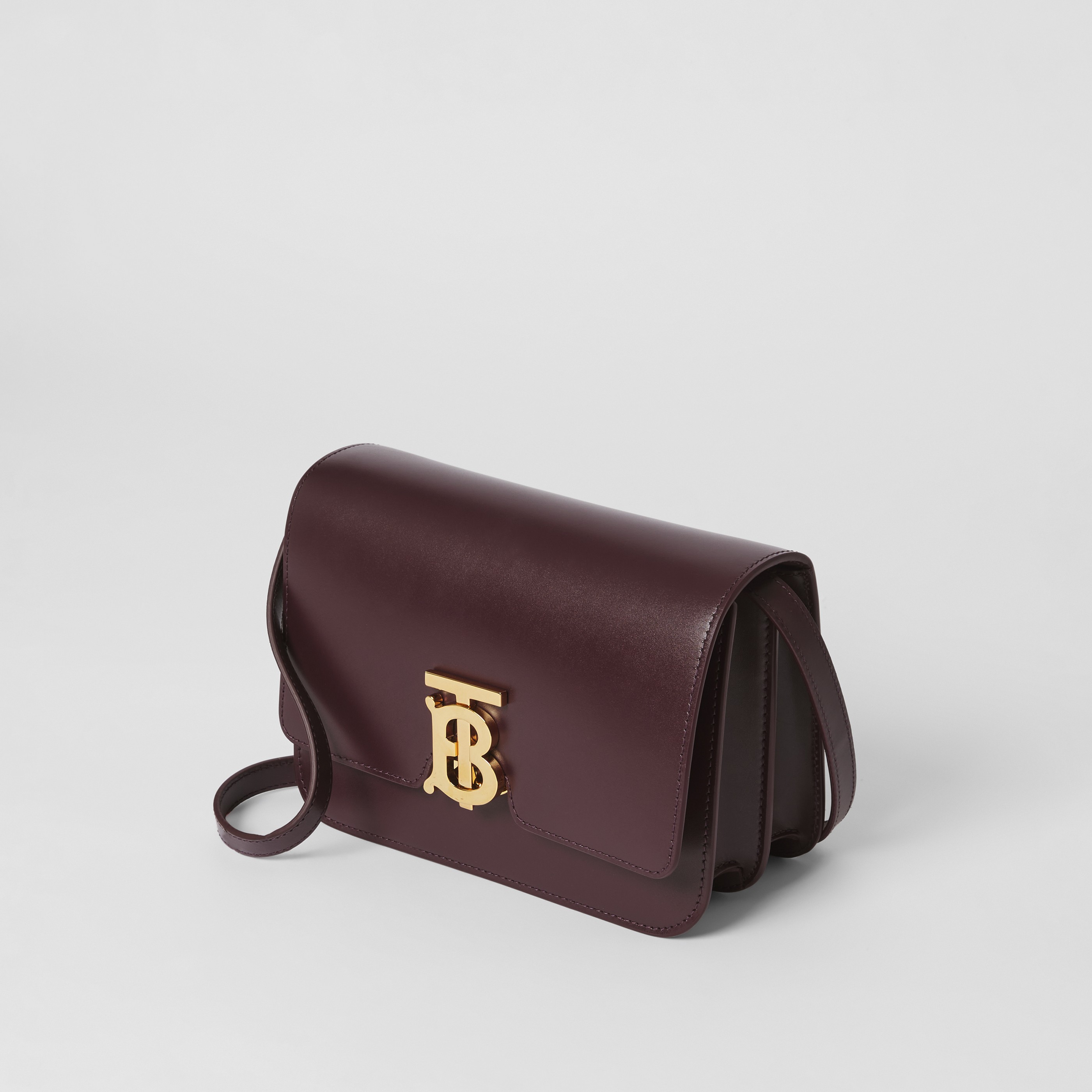 Burberry Small Leather TB Bag - Deep Maroon