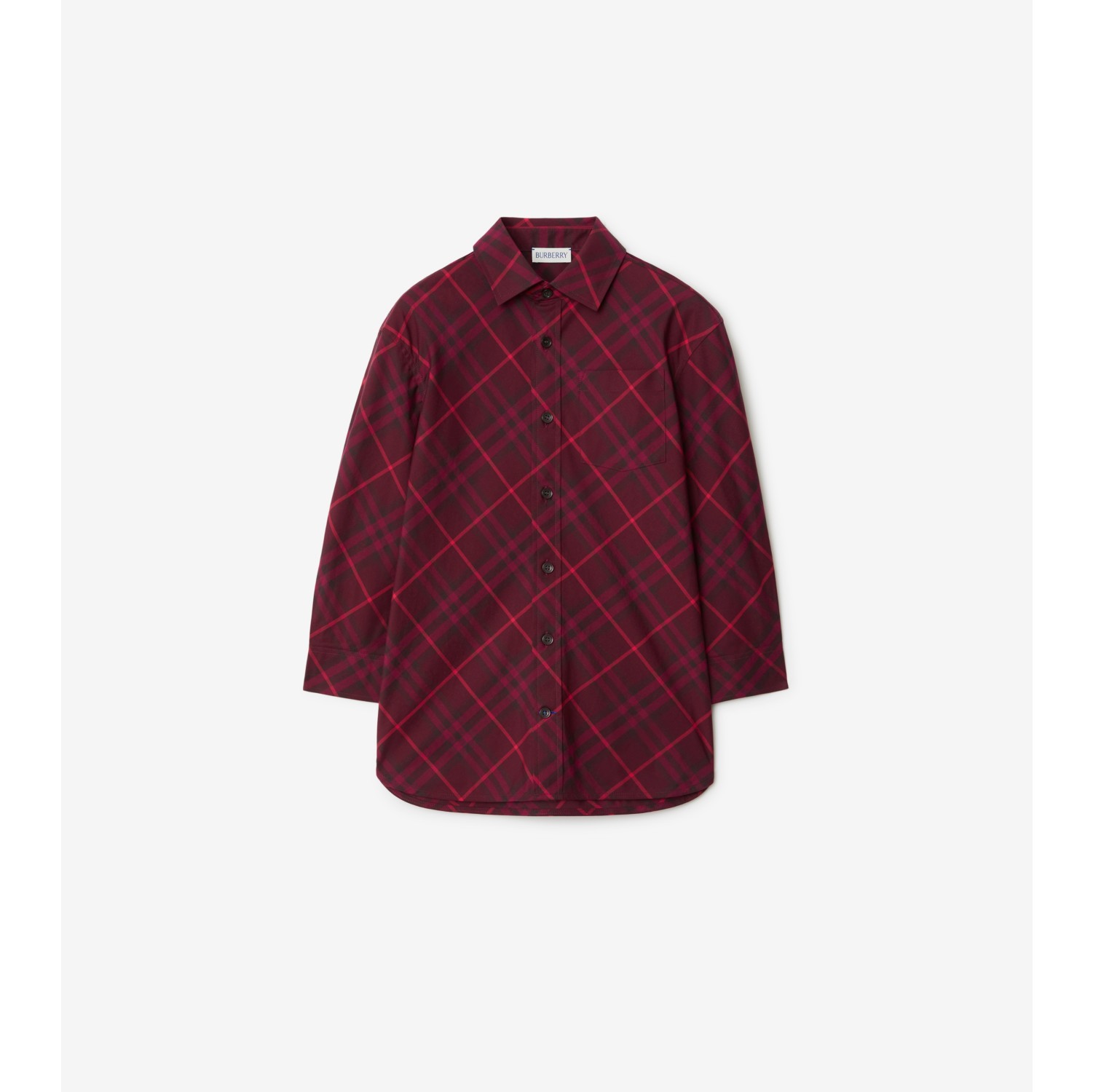 Burberry red best sale check shirt