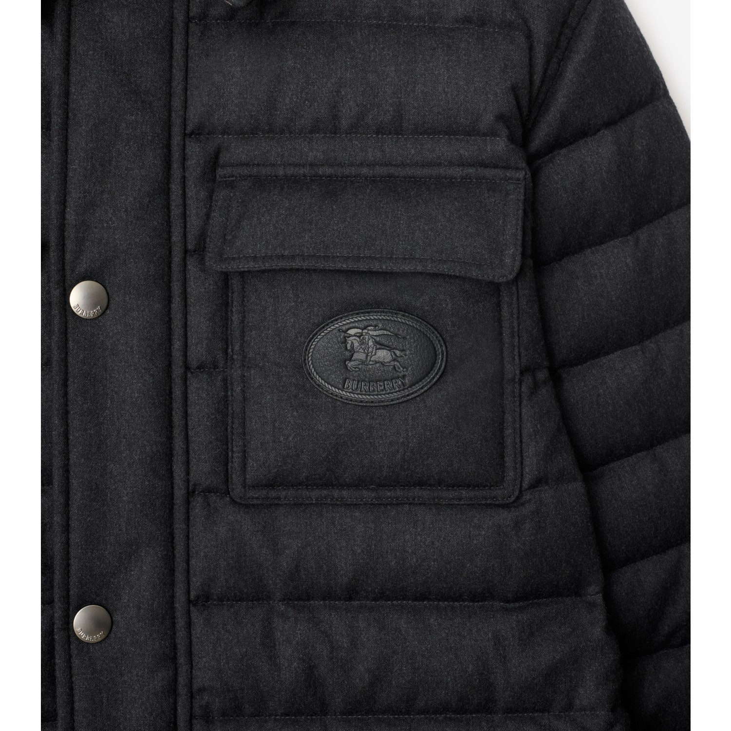 Jaqueta overshirt acolchoada de flanela de lã