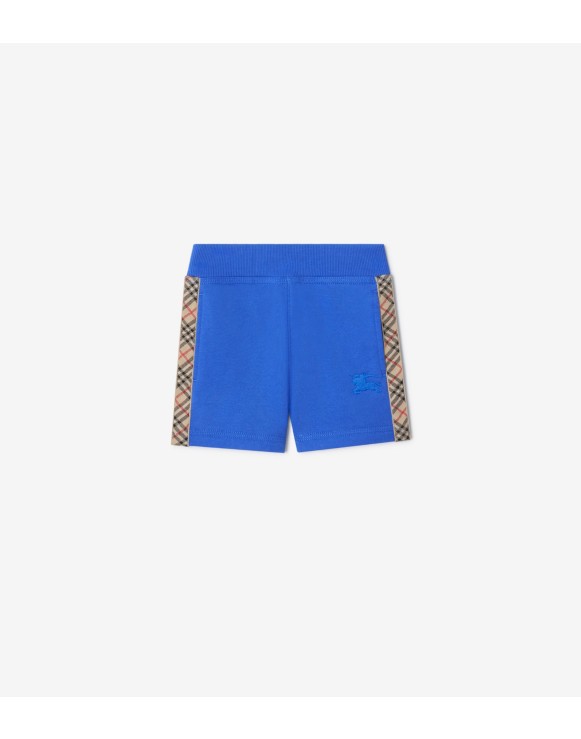 Check Trim Cotton Shorts