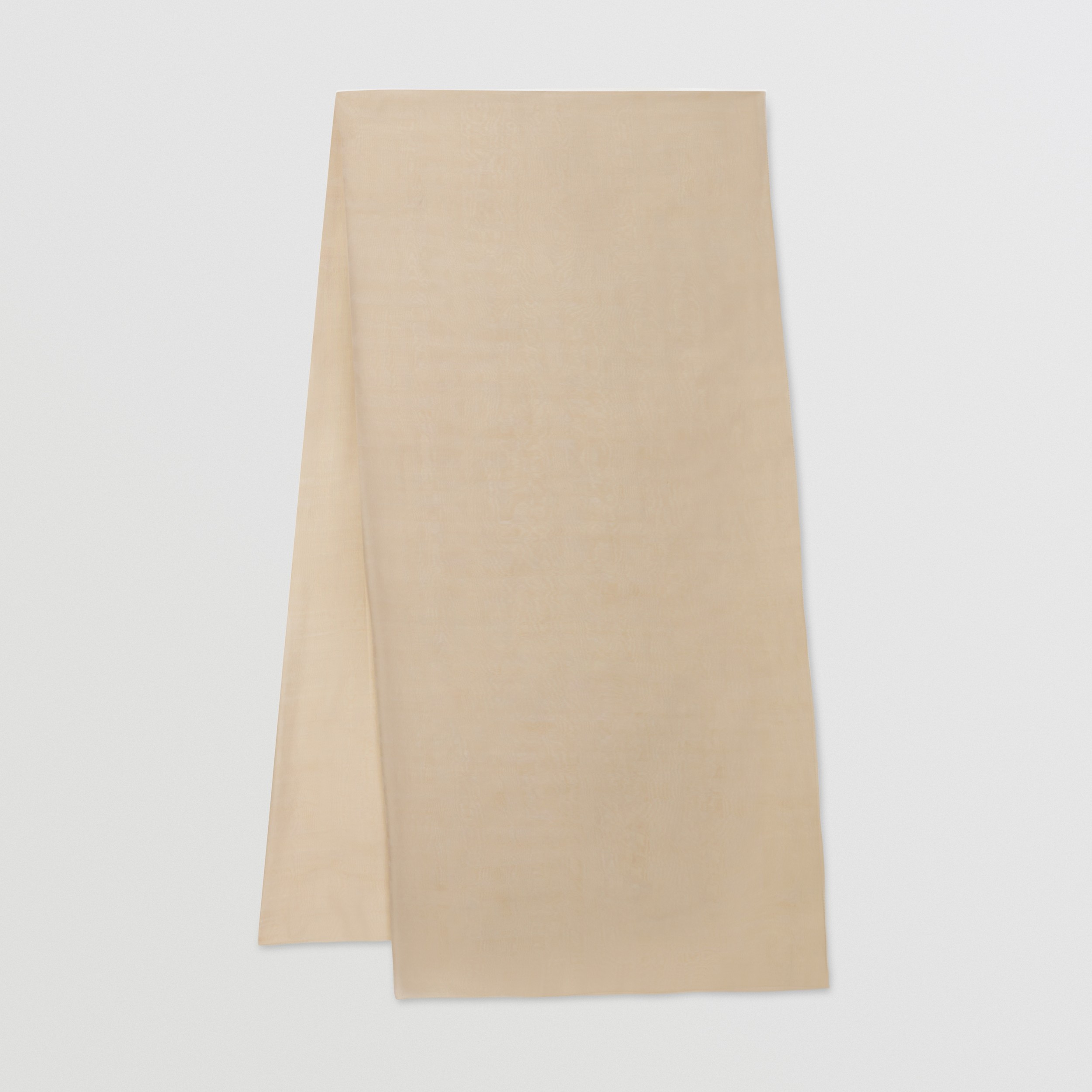 Monogram Silk Chiffon Jacquard Scarf in Soft Fawn | Burberry® Official - 1