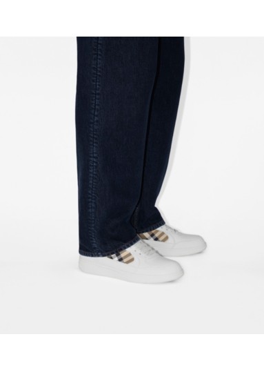 Leather and Check Terrace Sneakers​