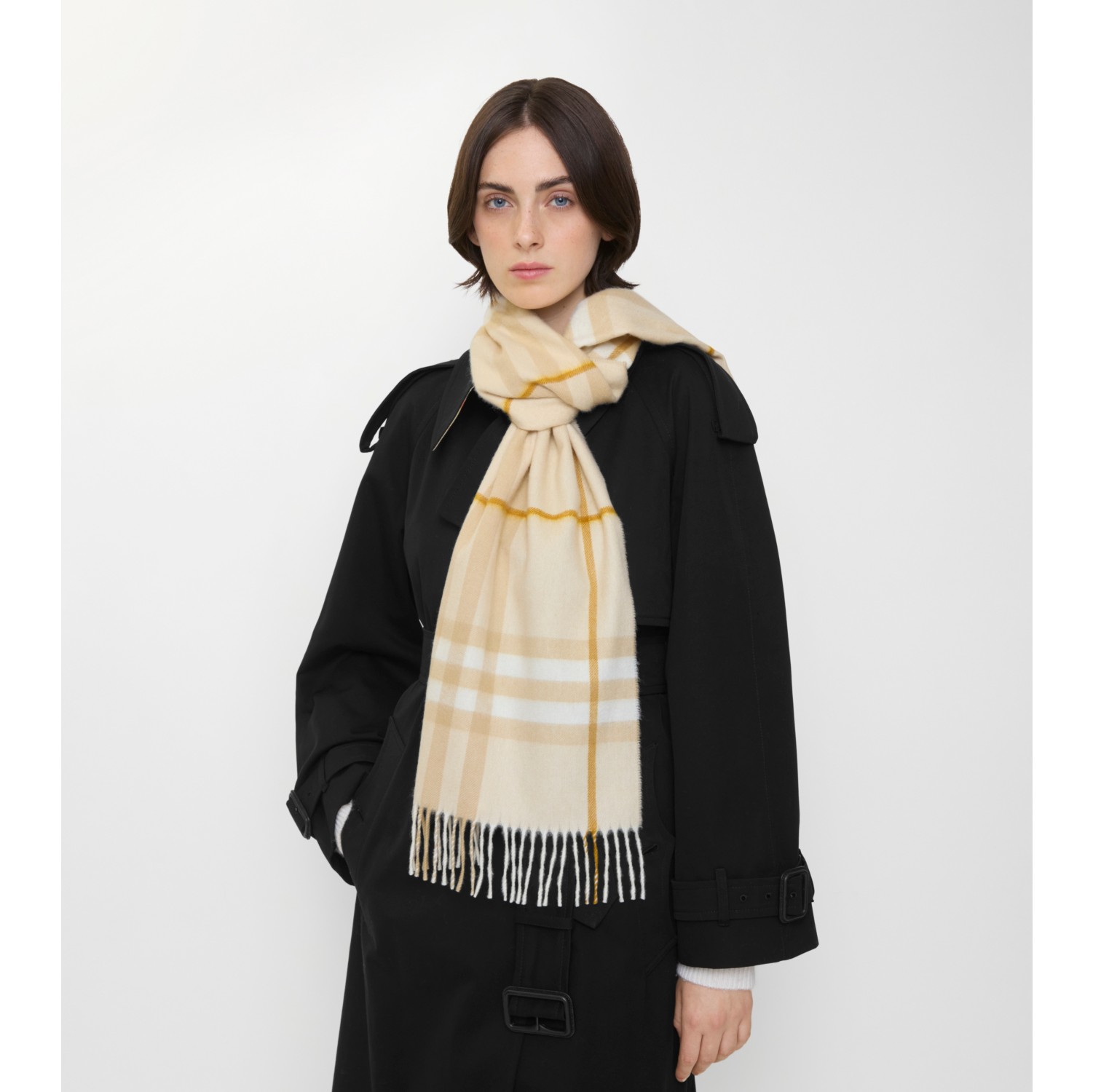 Check Cashmere Scarf