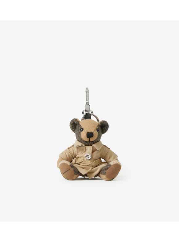 Burberry Thomas Vintage Check Teddy-bear Key Holder in Natural