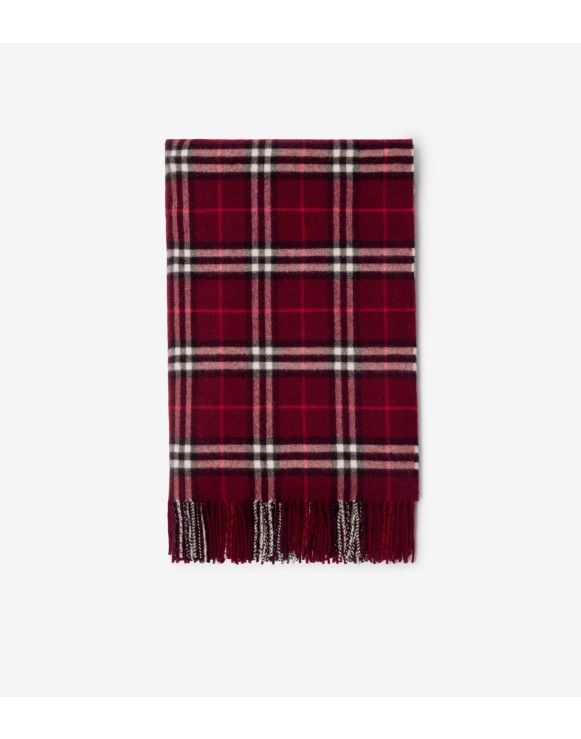 Burberrys バーガンディ フリンジ付きブランケット ラグジュアリー ホーム＆ペットアクセサリー | Burberry® 公式サイト