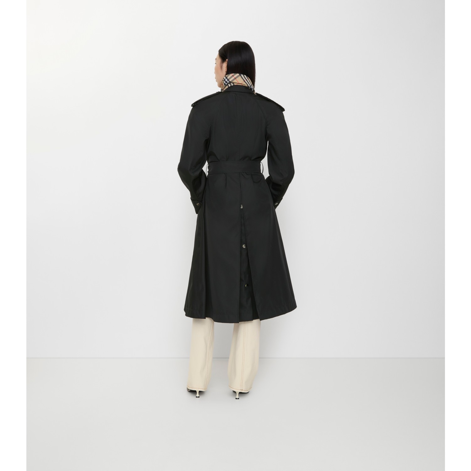 Long Nylon Hooded Car Coat in Black - Women | Burberry® Official