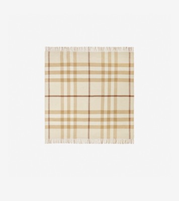 Exaggerated Check Cashmere Blanket in Soft fawn Burberry Official