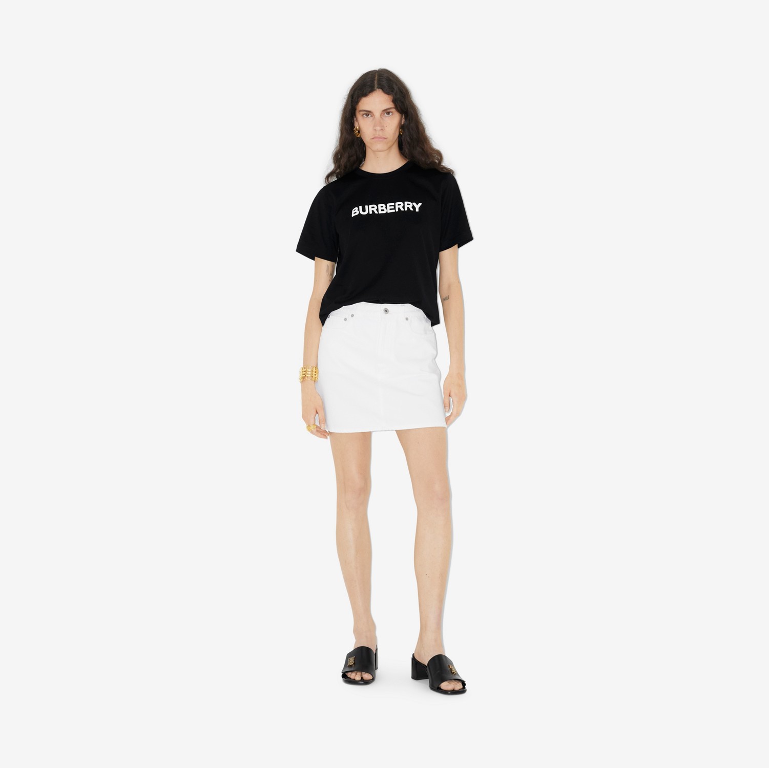 T-Shirt mit Logo-Print (Schwarz) - Damen | Burberry®