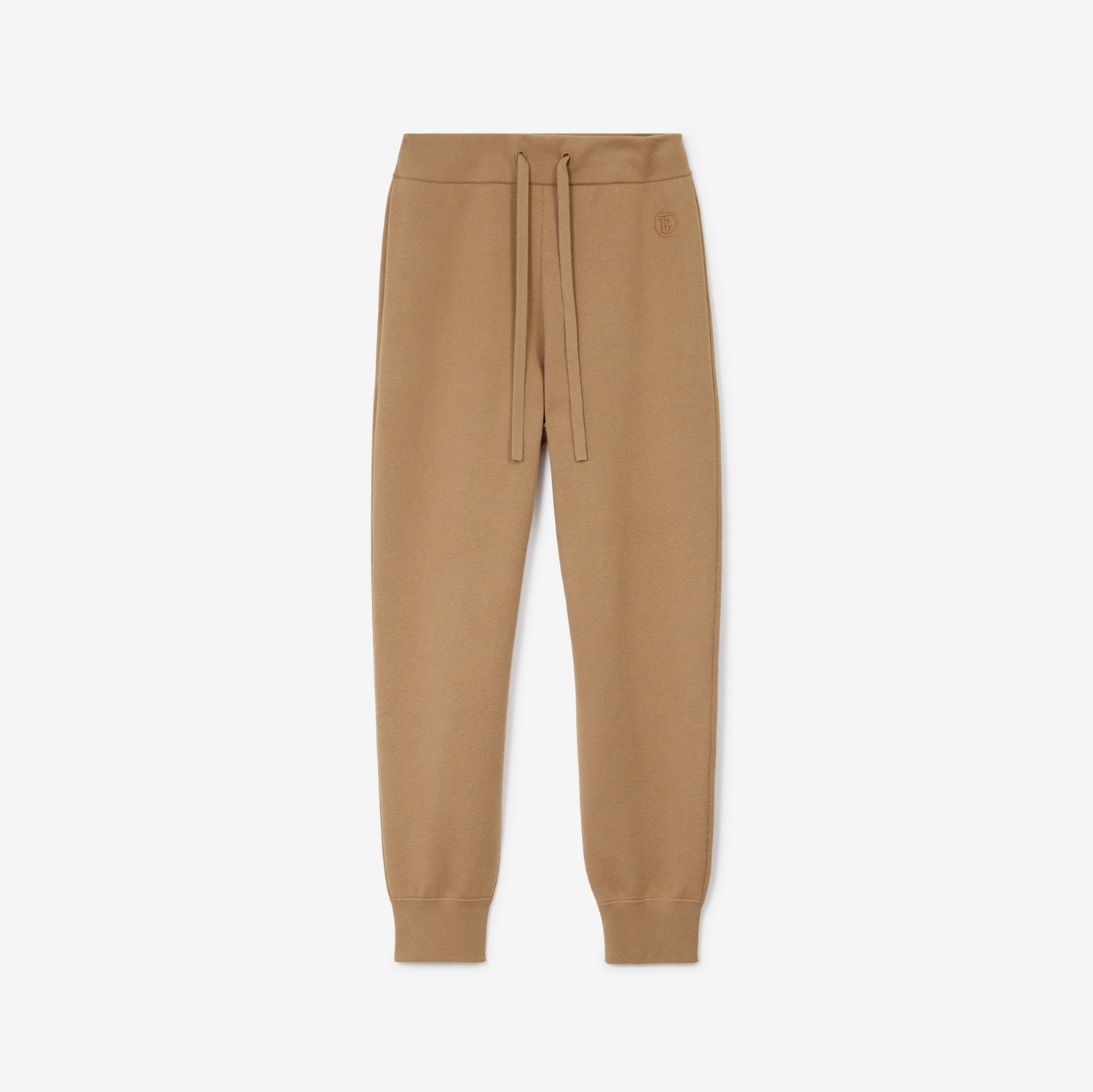 Pantaloni da jogging in misto cotone e cashmere con monogramma (Cammello) - Donna | Sito ufficiale Burberry®