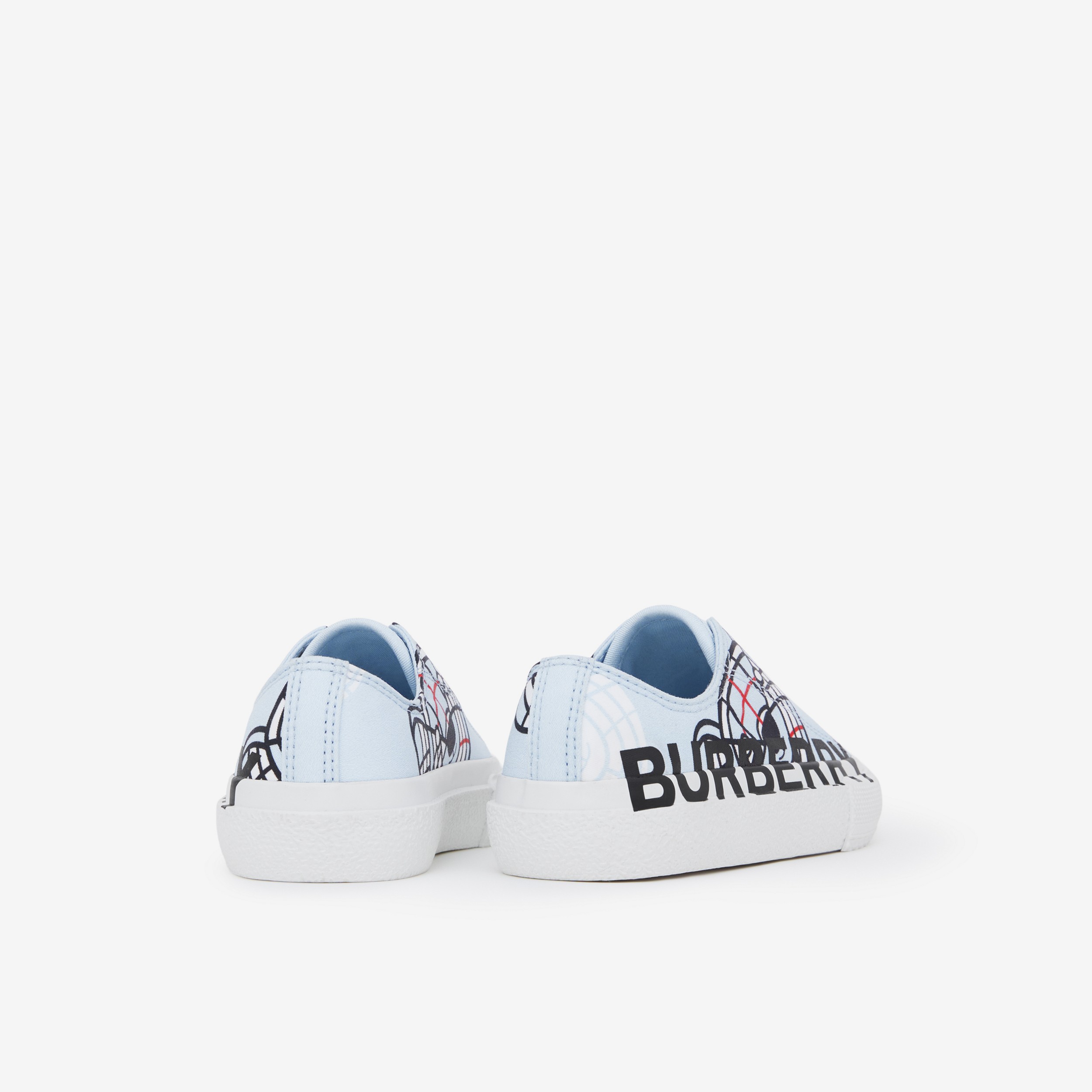 Montage Print Cotton Gabardine Sneakers in Pale Blue - Children | Burberry® Official - 3
