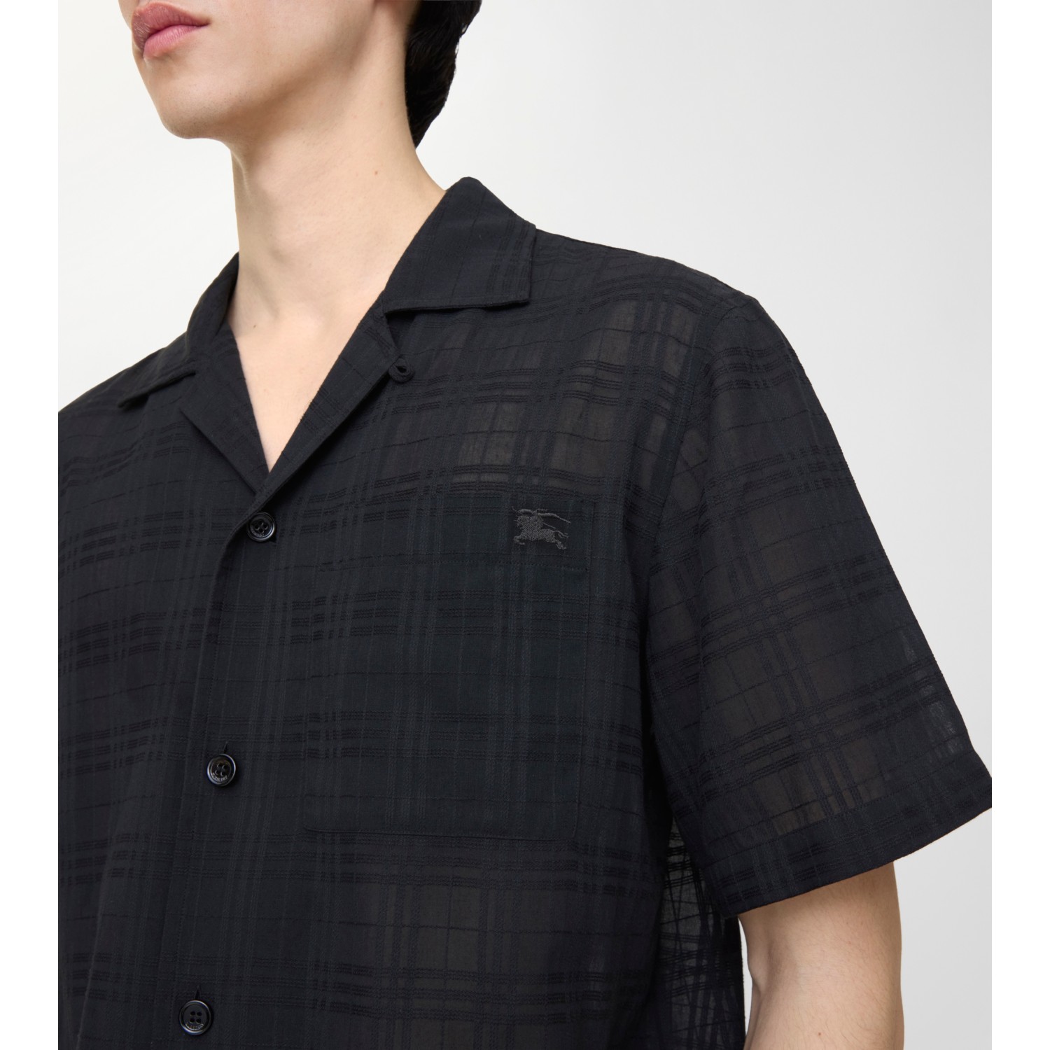 Relaxed Fit Check Cotton Voile Shirt - thumbnail 3