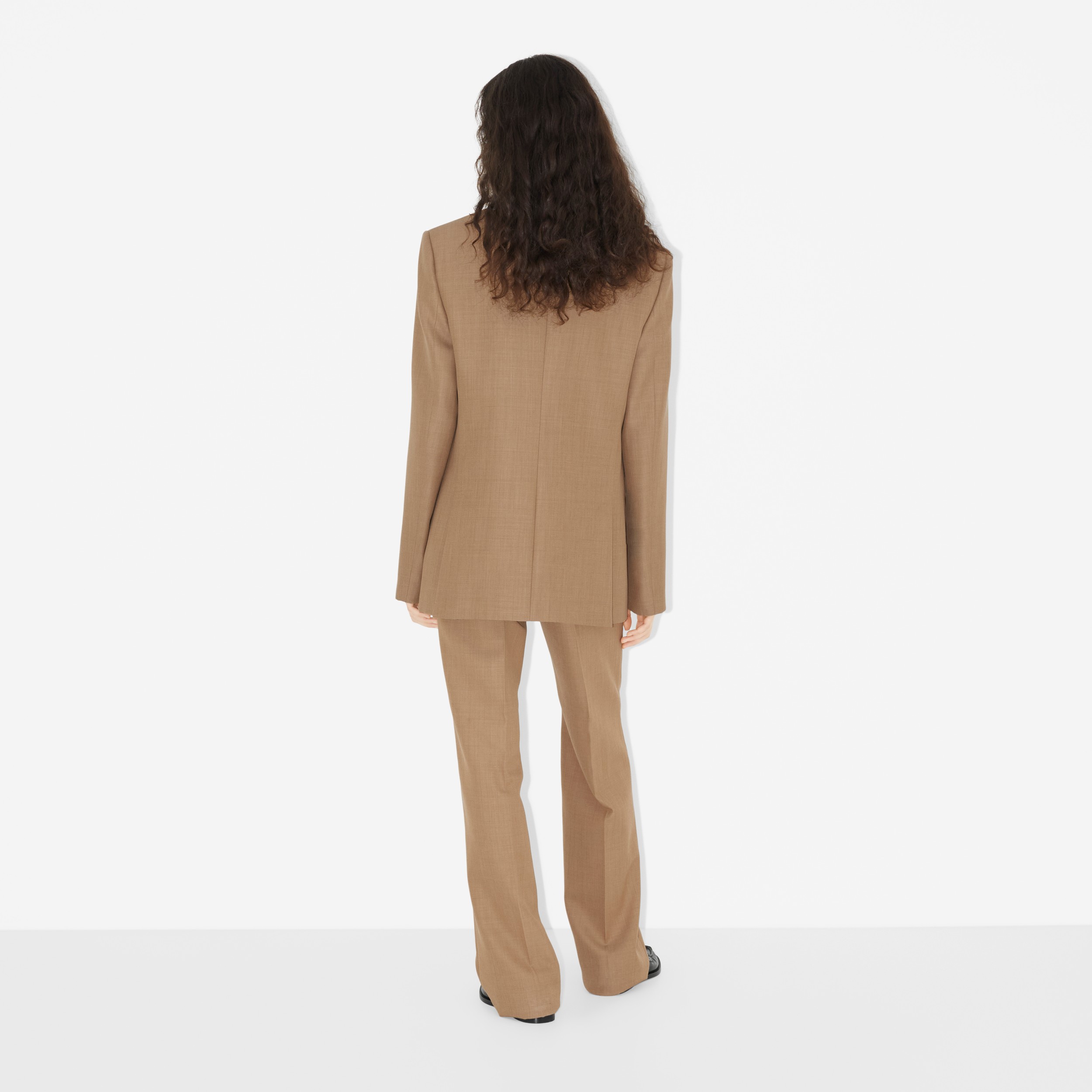 Wool Tailored Jacket in Camel Melange - Women | Burberry® Official - 4