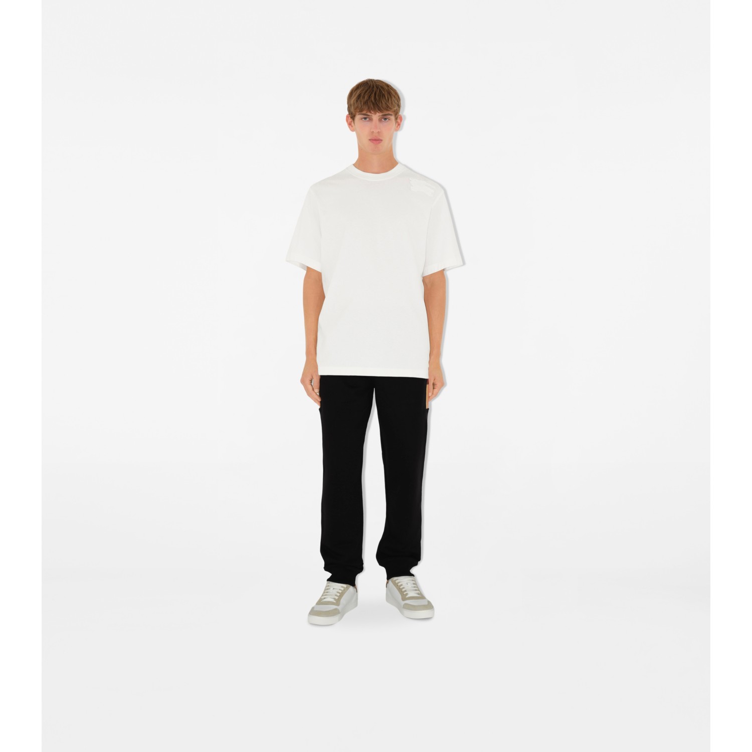 Check Panel Cotton Jogging Pants - thumbnail 2