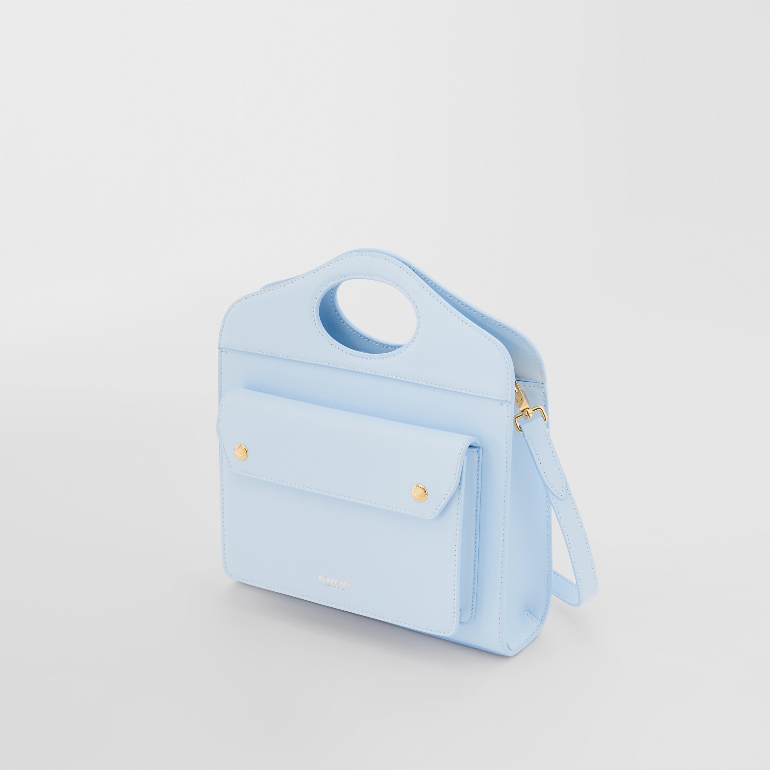 Mini Leather Pocket Bag in Pale Blue - Women | Burberry® Official