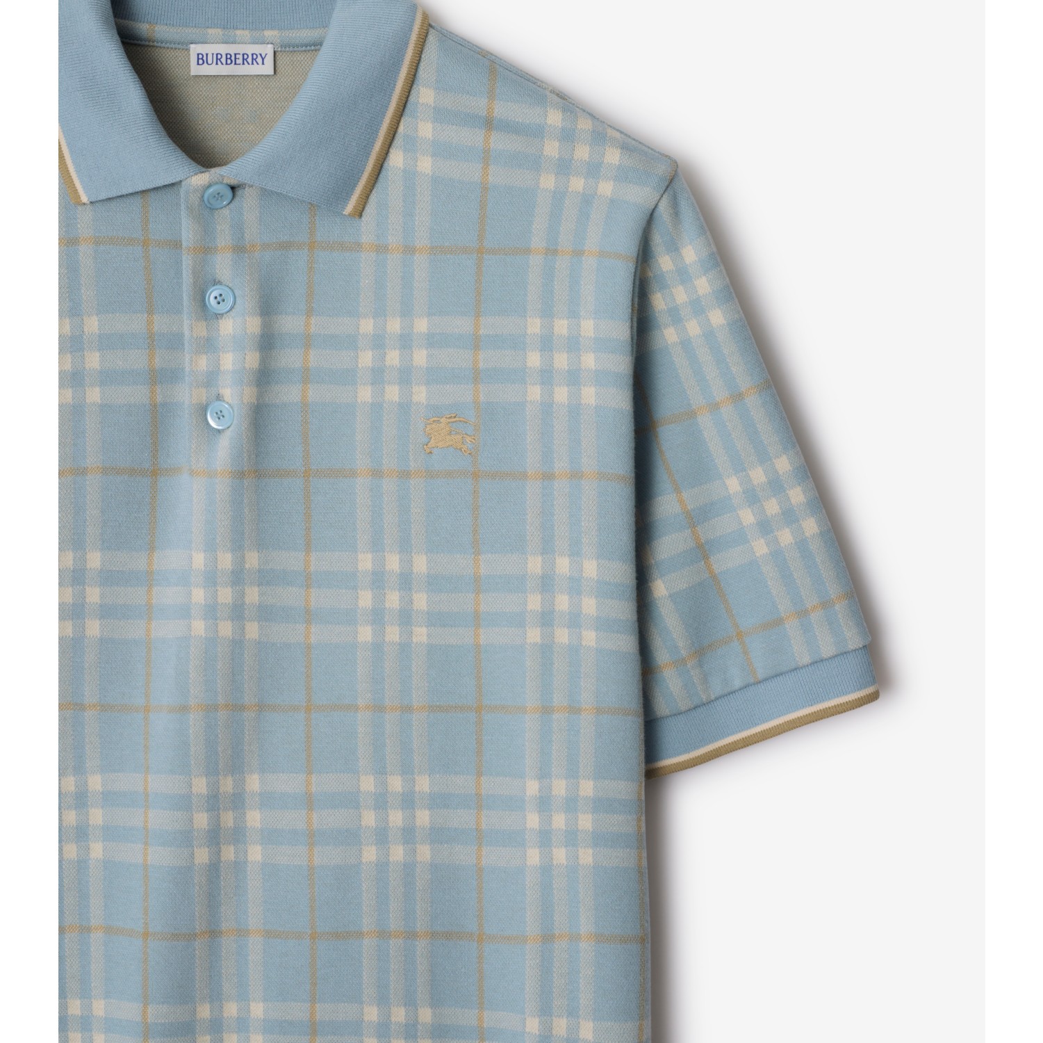 Baumwoll-Poloshirt in Check