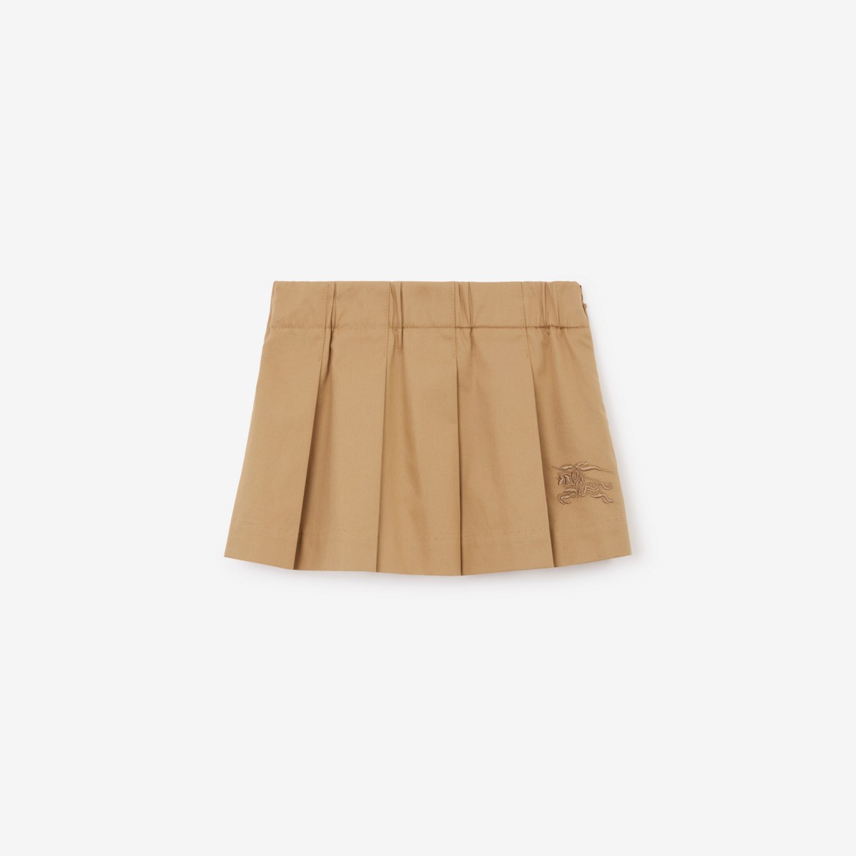 Shop Burberry Childrens Pleated Cotton Skirt In Archive Beige