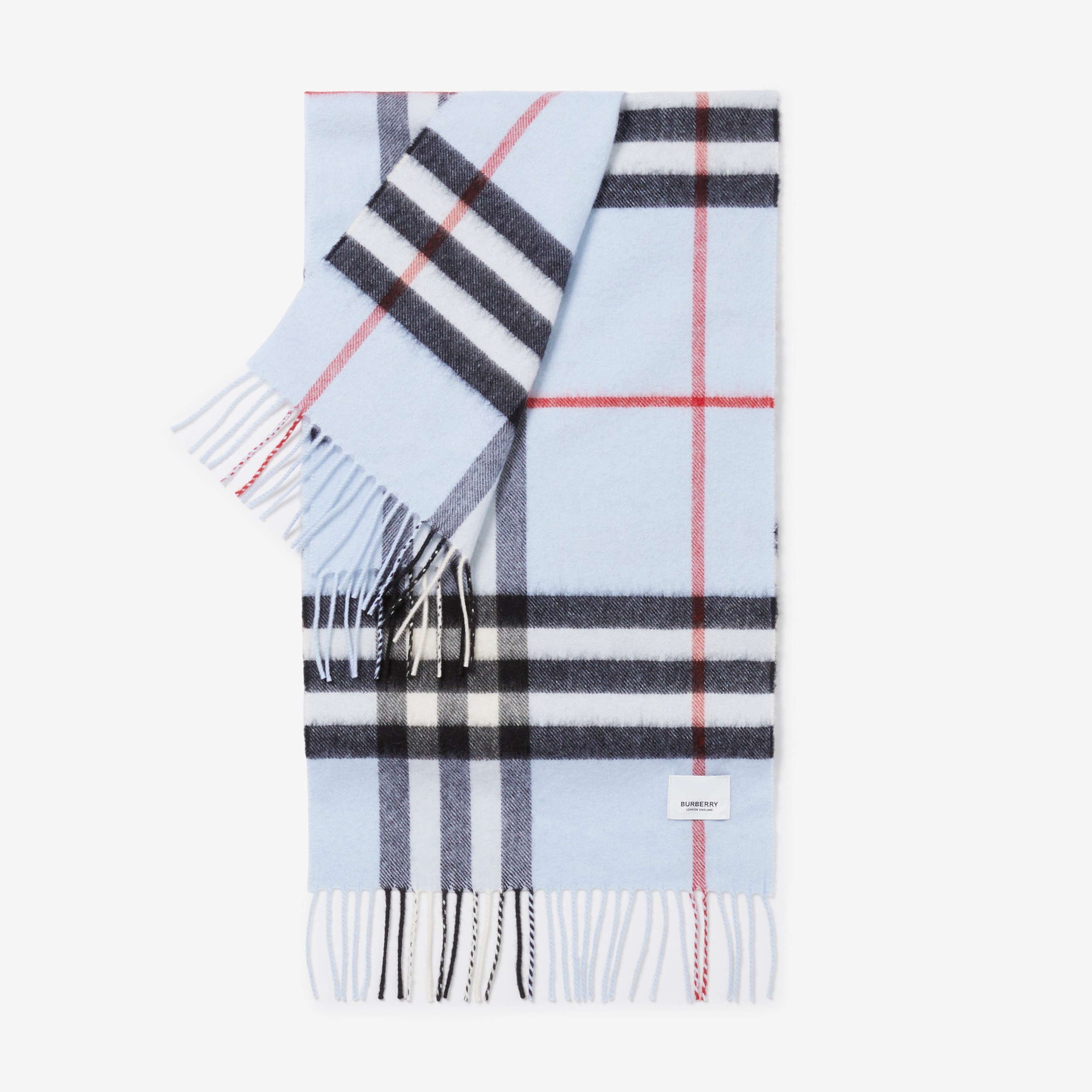 The Burberry Check Cashmere Scarf in Pale Blue | Burberry® Official - 3