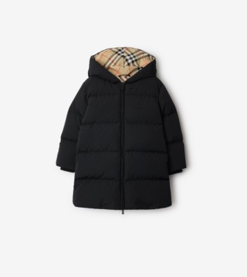 Nylon Puffer Coat in Black Burberry Official