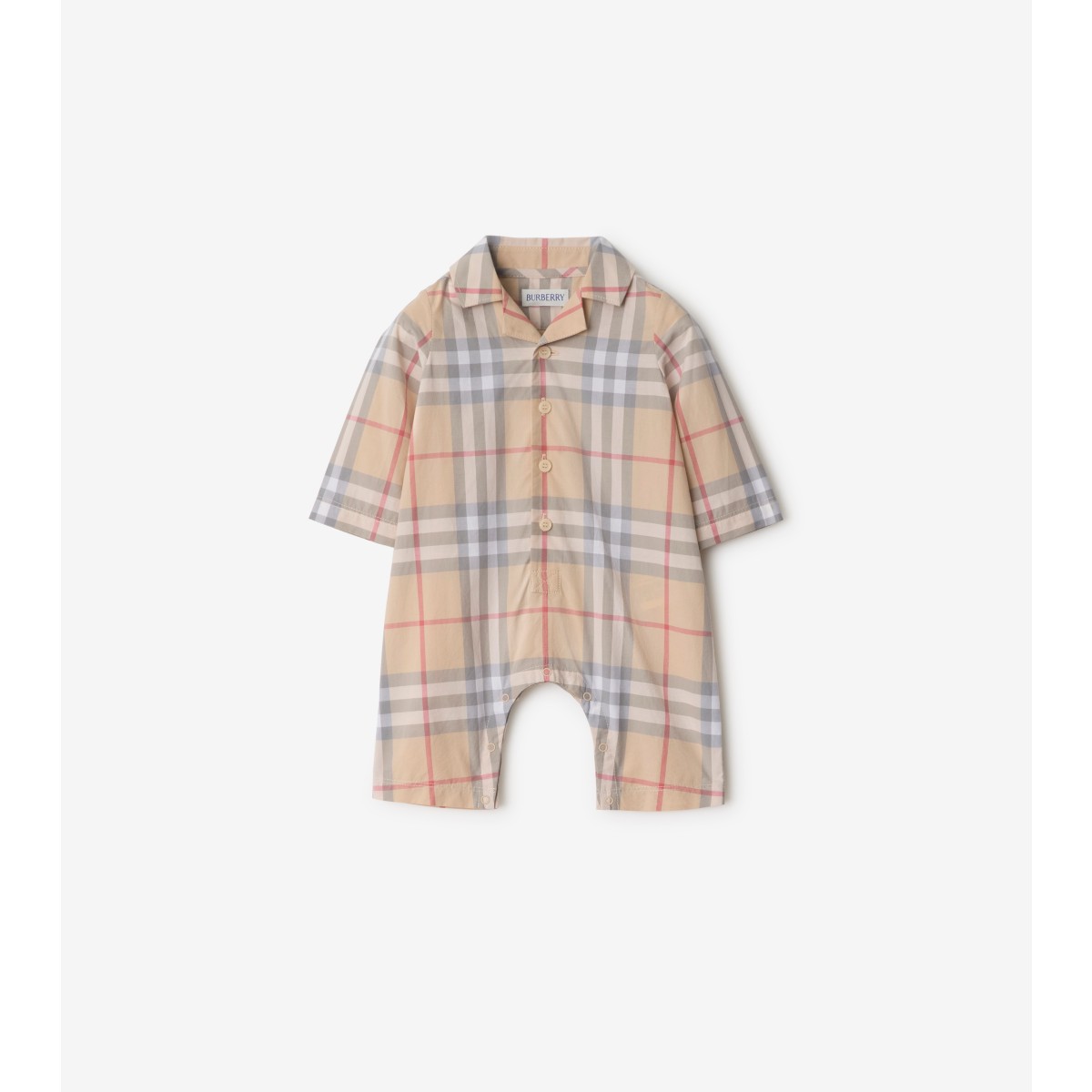Burberry Childrens Check Cotton Jumpsuit
