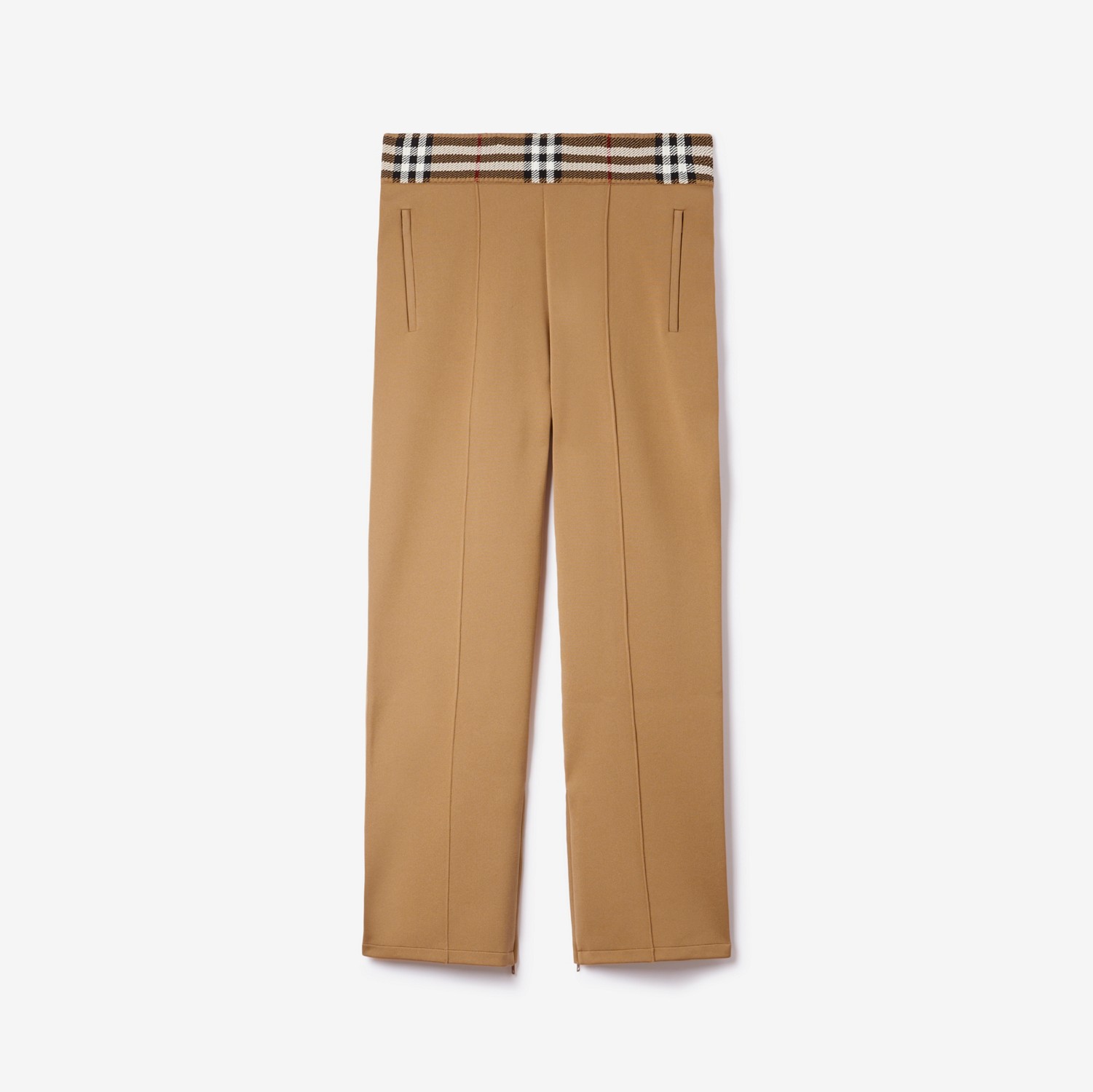 Pantalones de jogging en lana con detalle Check (Cámel) - Hombre | Burberry® oficial