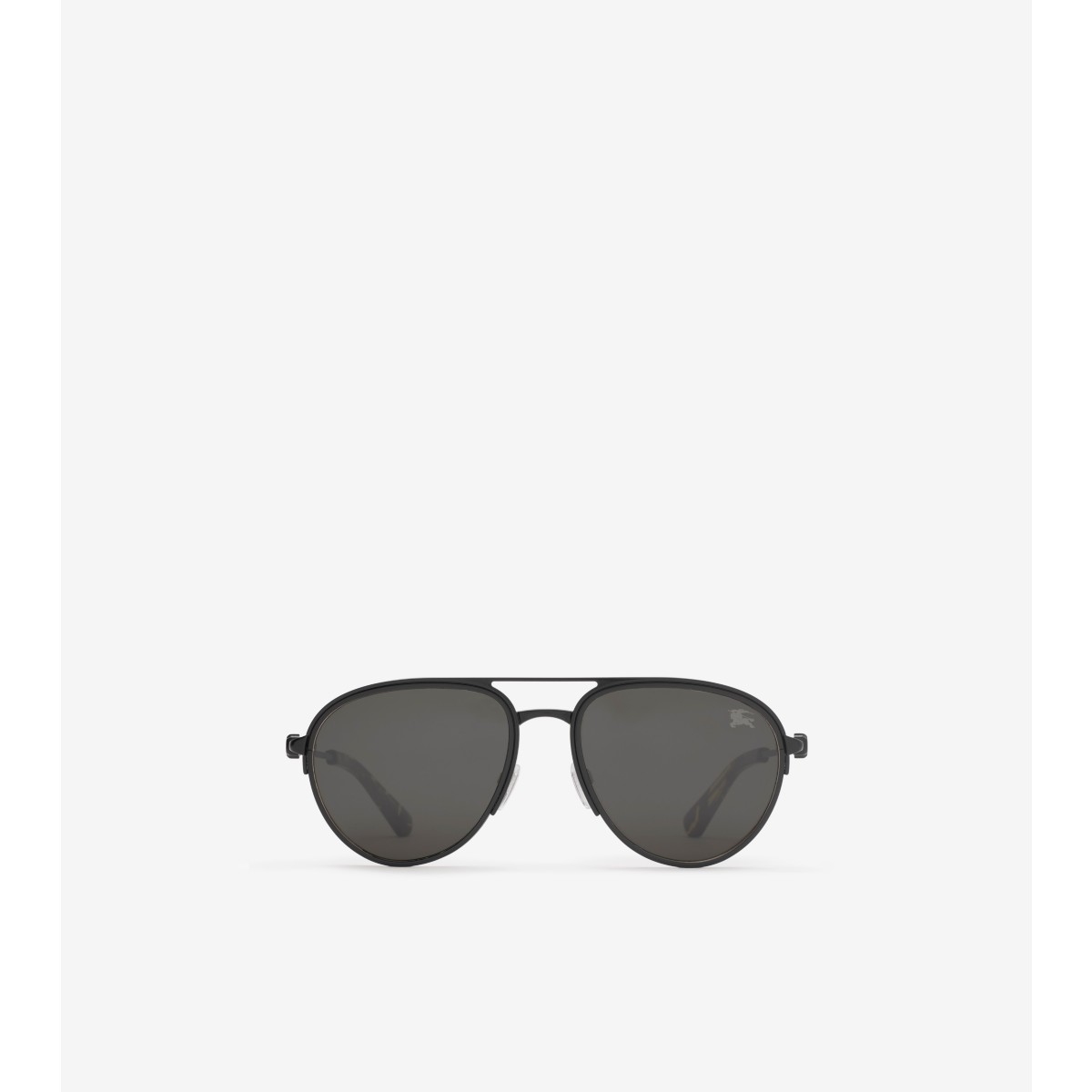 Shop Burberry Shield Aviator Sunglasses In Black