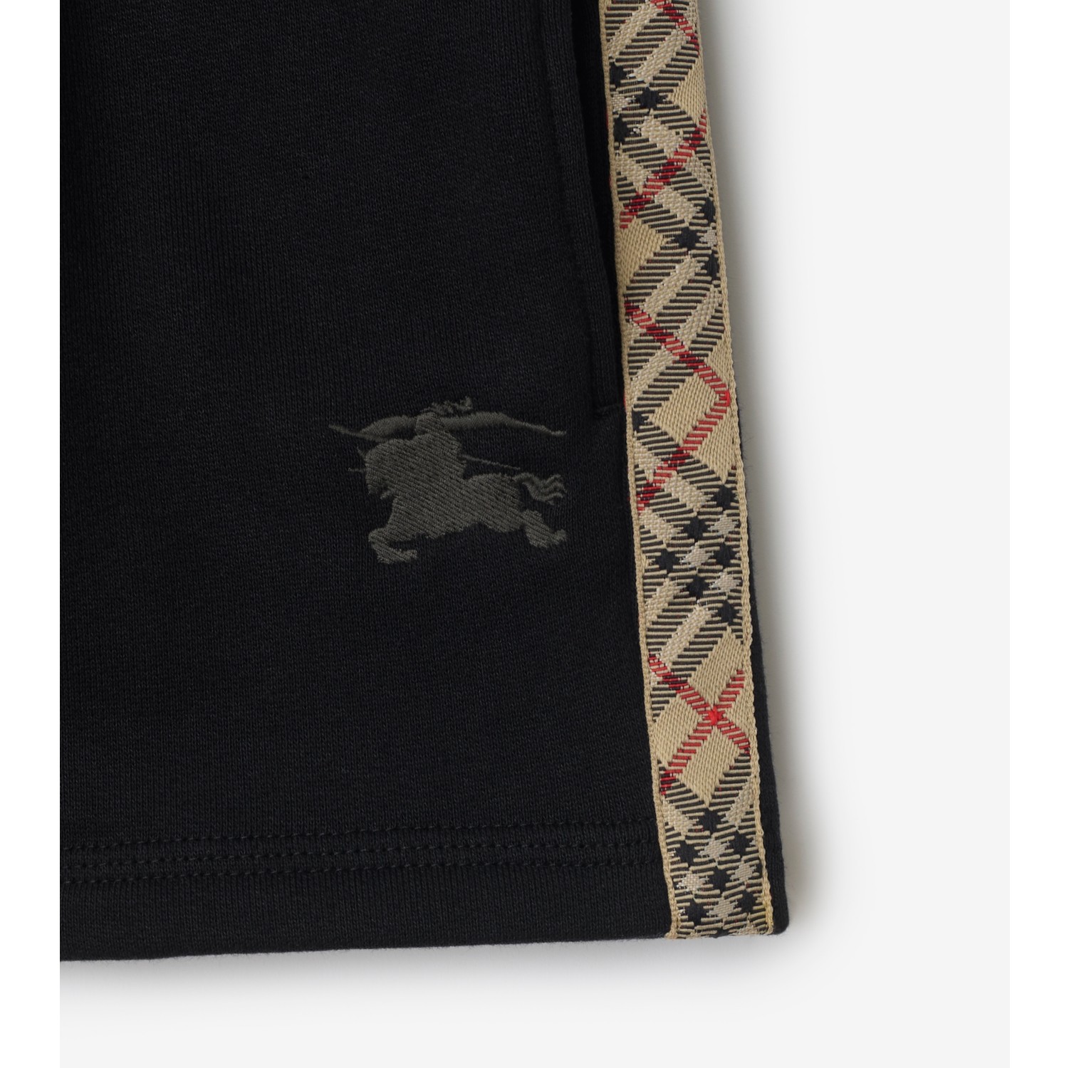 Check Trim Cotton Shorts