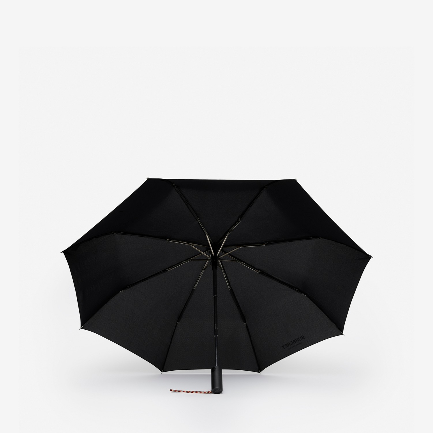Logo Print Folding Umbrella in Black | Burberry® Official