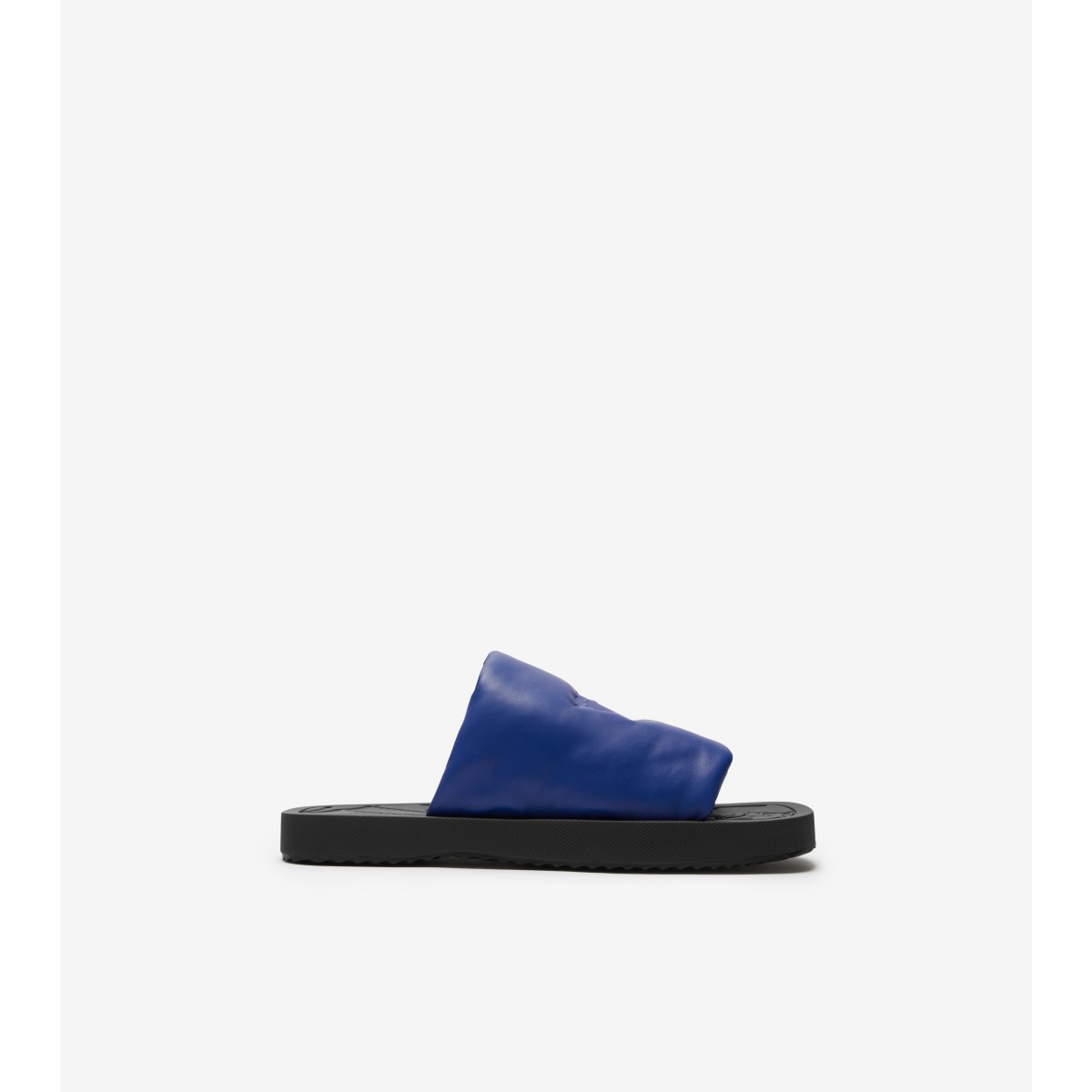 Burberry Leather Slip-on Slides With Edk In Knight