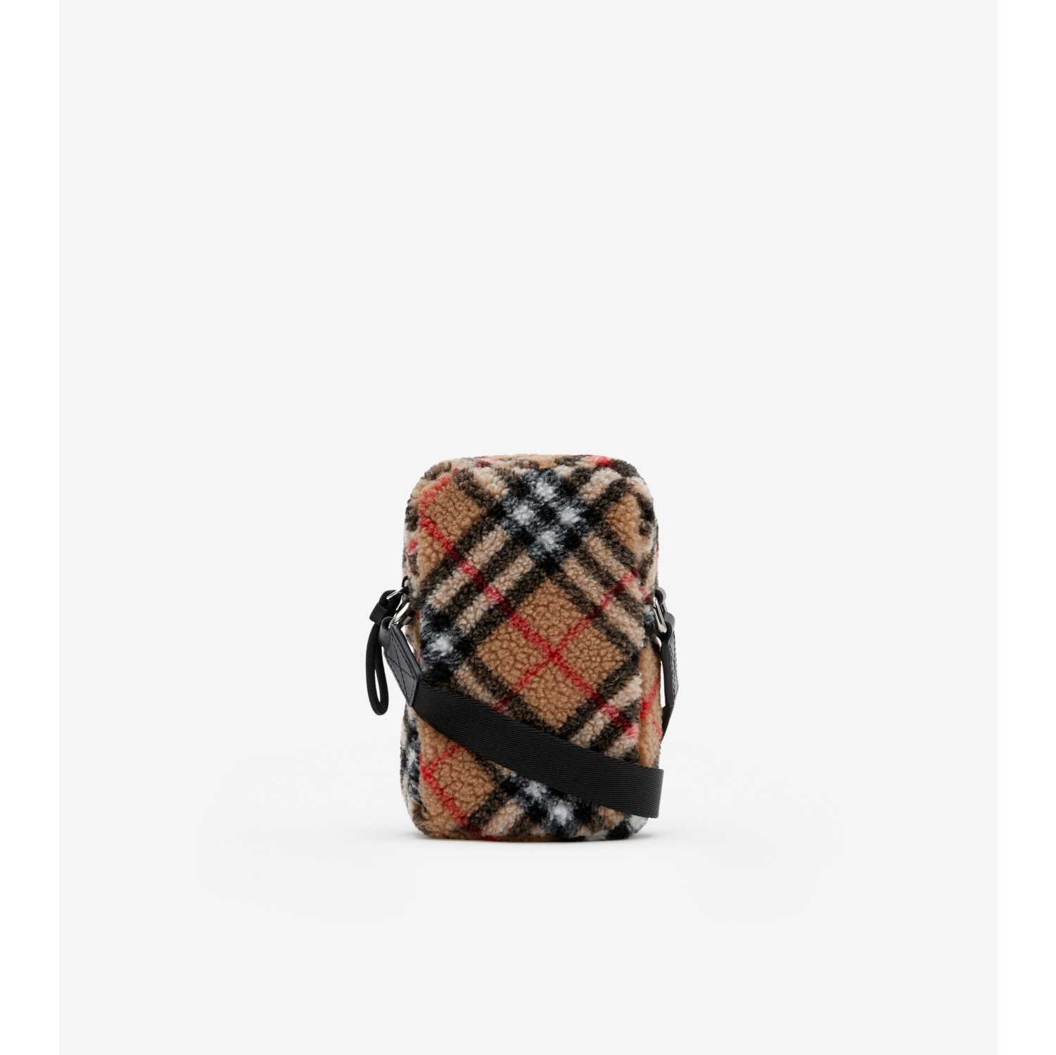 Check Fleece Crossbody Bag