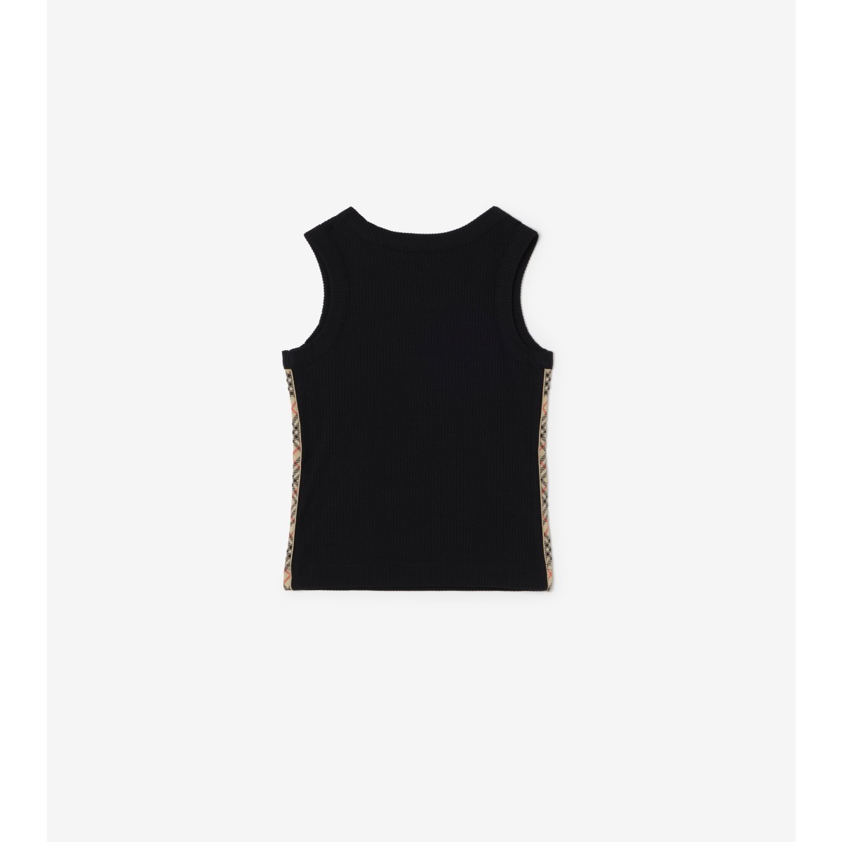  Check Trim Stretch Cotton Vest