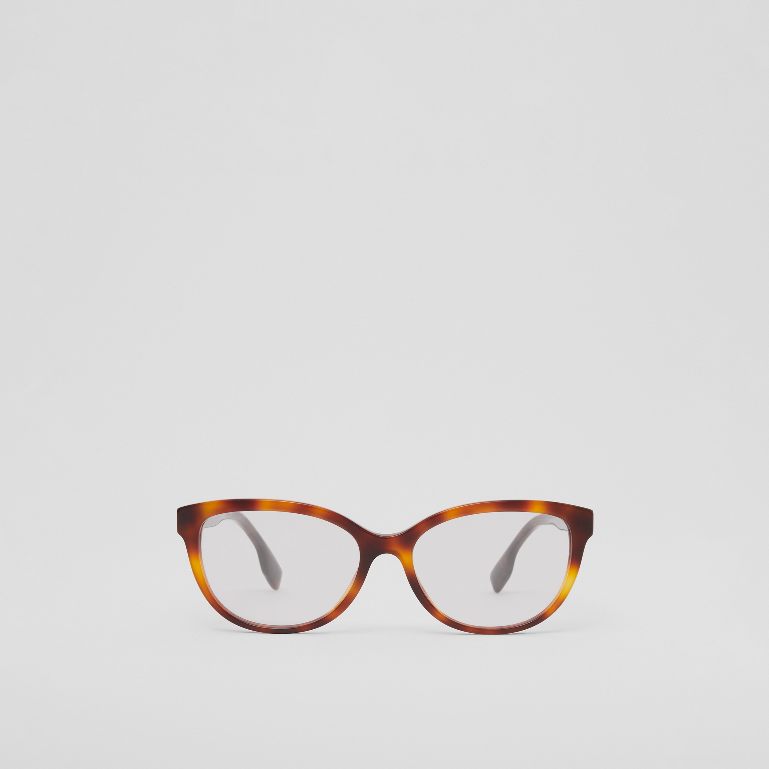 Check Print Square Optical Frames in Bright Tortoiseshell - Women | Burberry® Official - 1