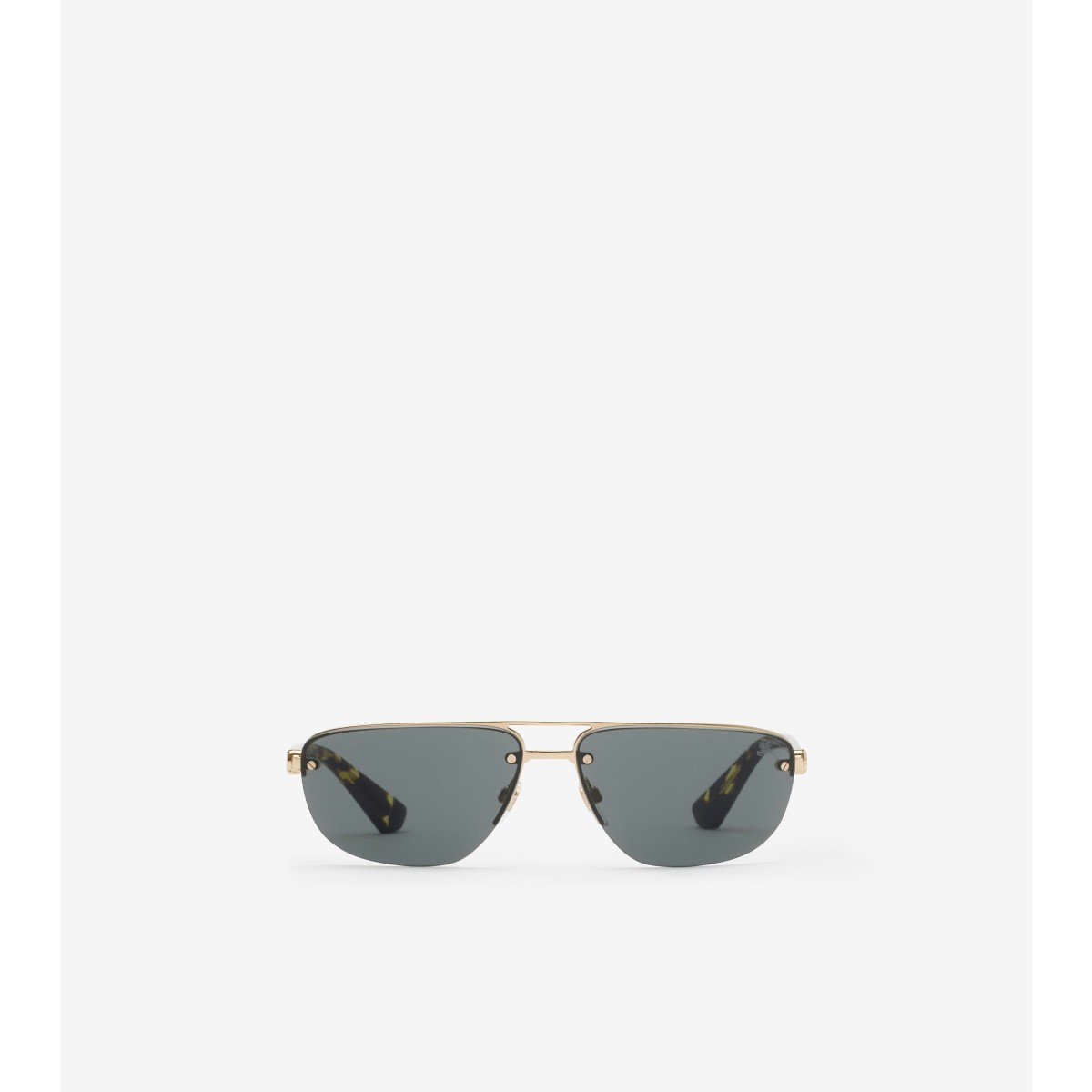 Burberry Metal Shield Rectangular Sunglasses​ In Gold