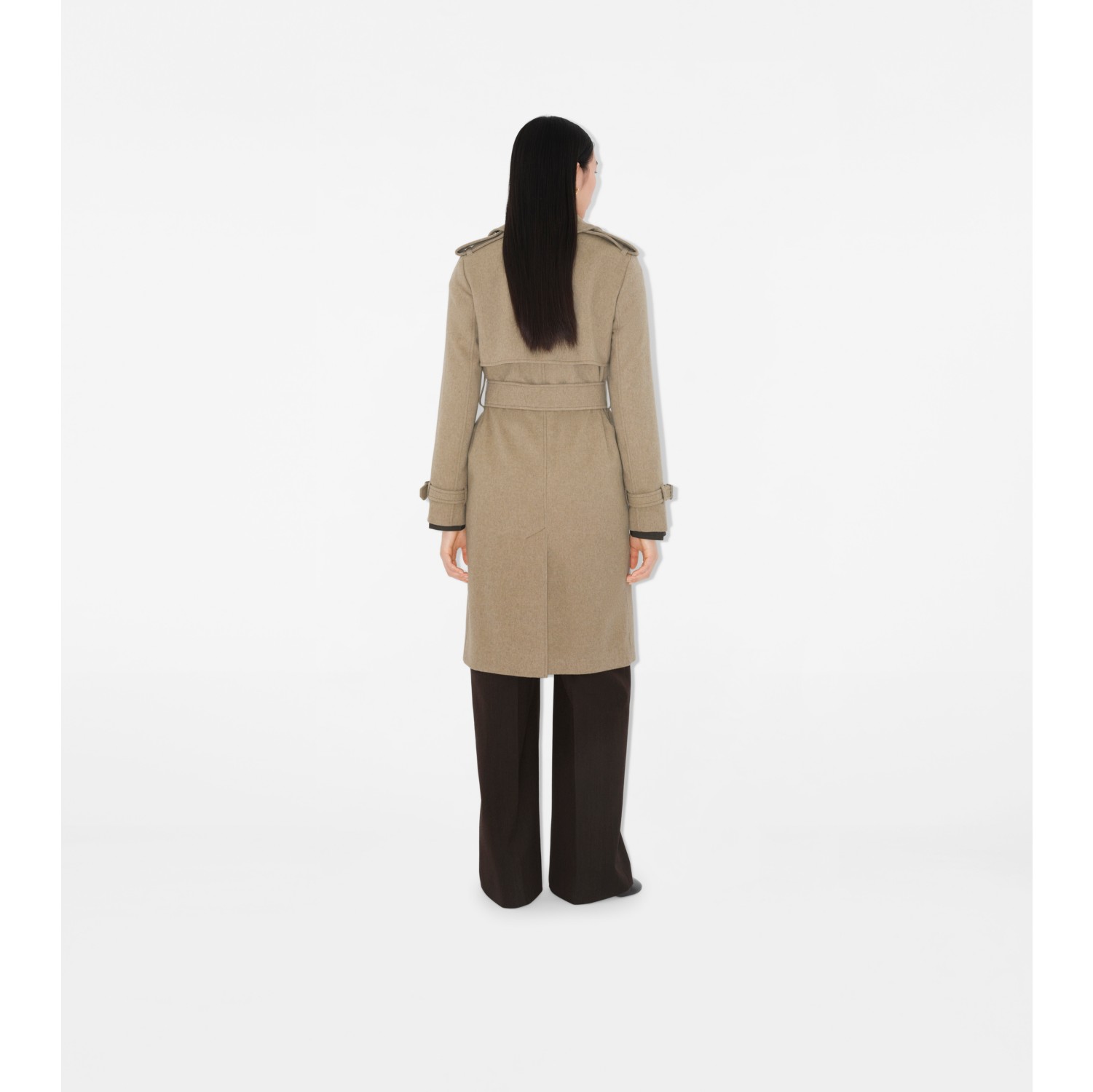 Long Cashmere Trench Coat