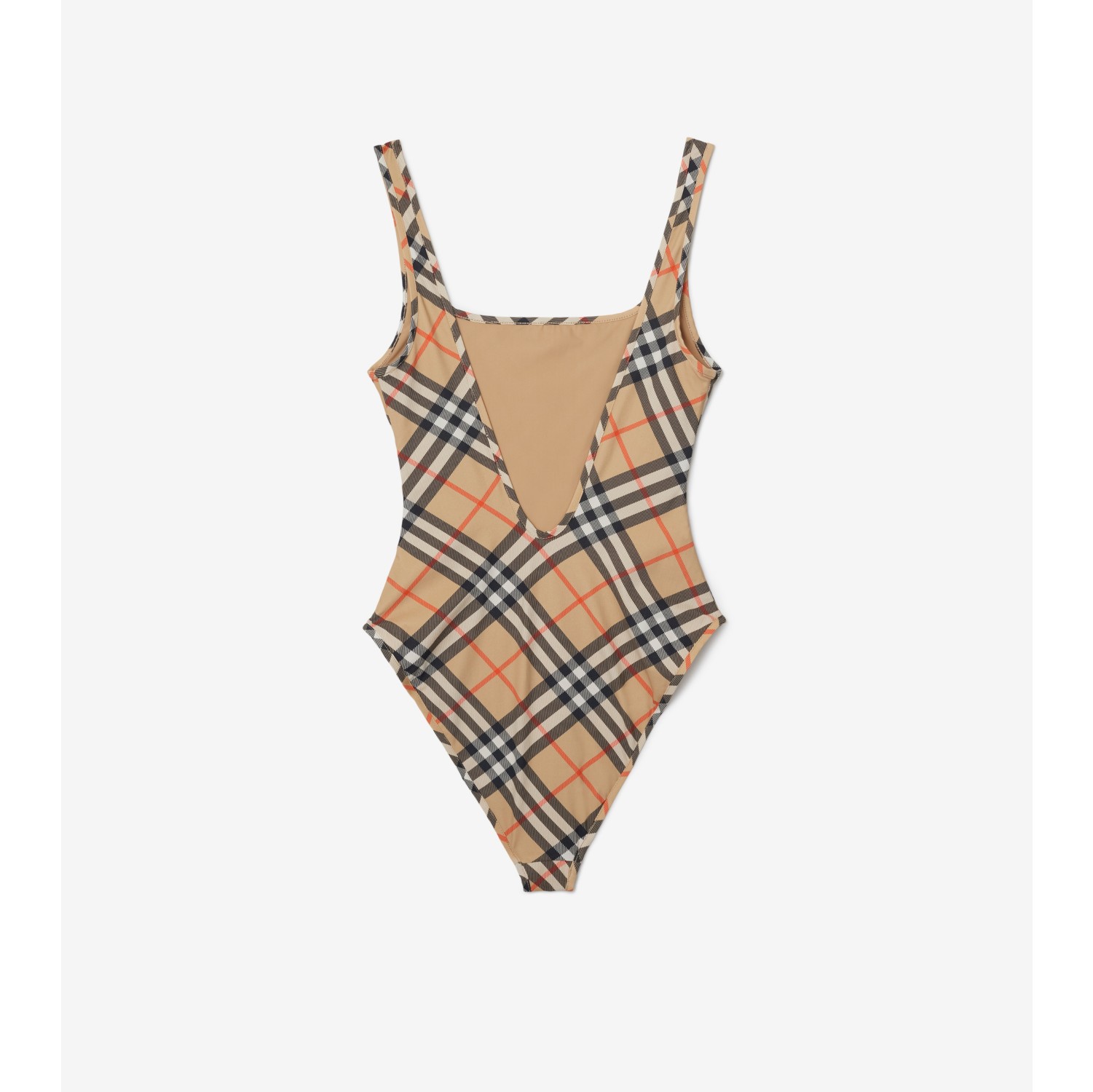 Check Swimsuit in Sand beige - Women | Burberry® Official