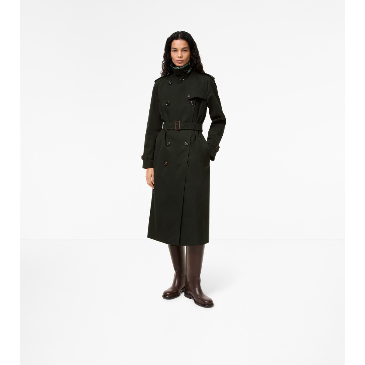  Check Long Gabardine Waterloo Trench Coat with Warmer