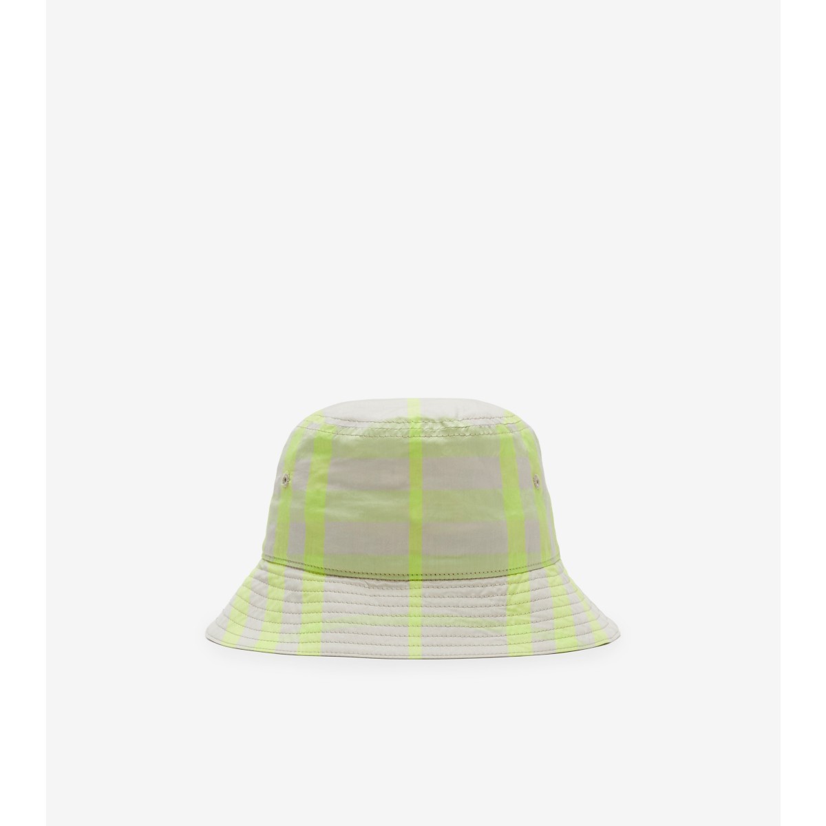 Burberry Childrens Check Cotton Blend Bucket Hat In Vivid Lime