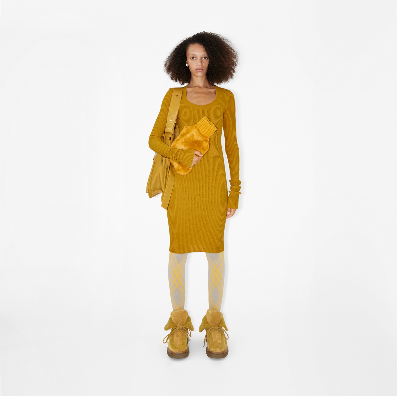 Vestido en mezcla de lana (Pear) - Mujer | Burberry® oficial
