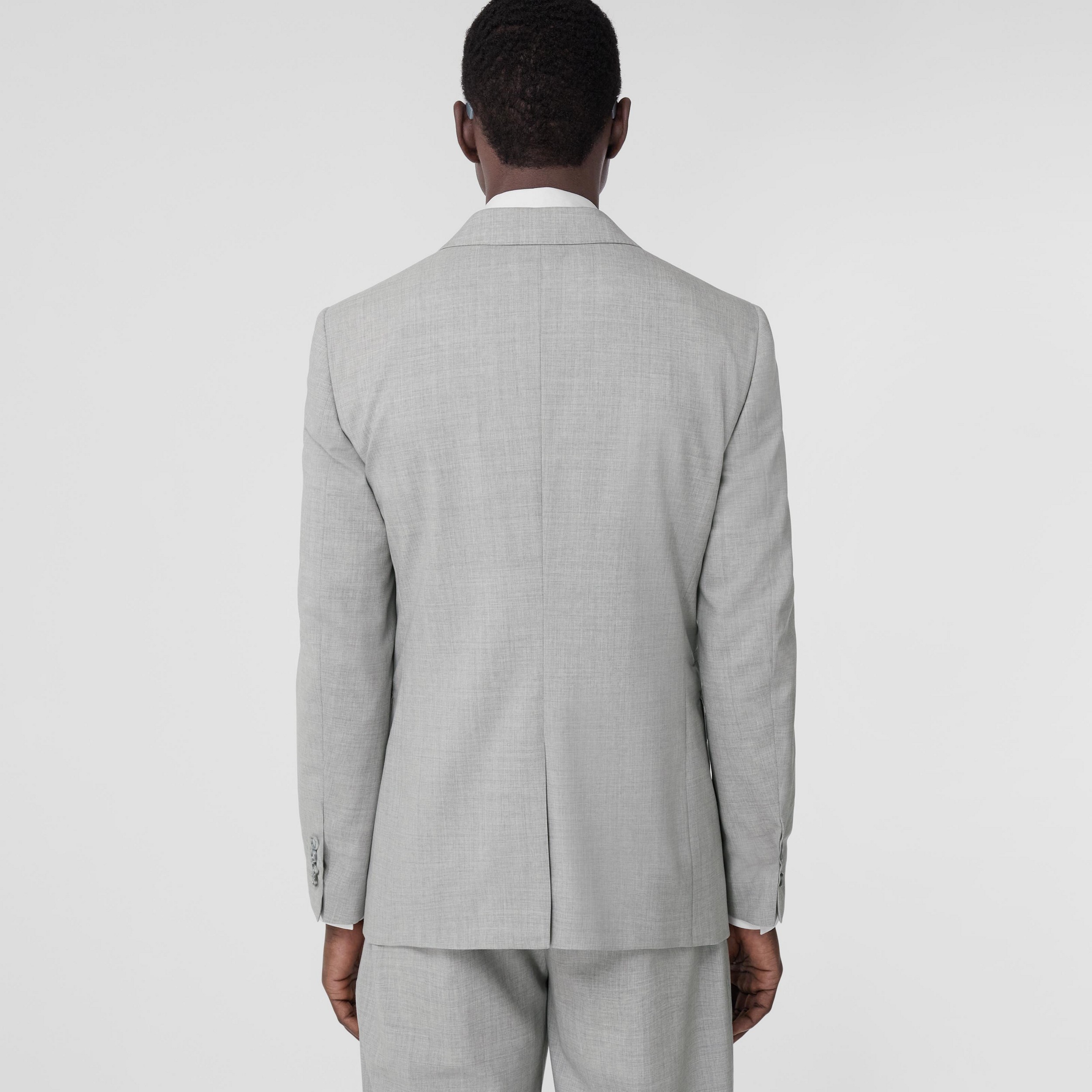 Pocket Detail Wool Tailored Jacket in Grey Taupe Melange - Men | Burberry® Official - 3