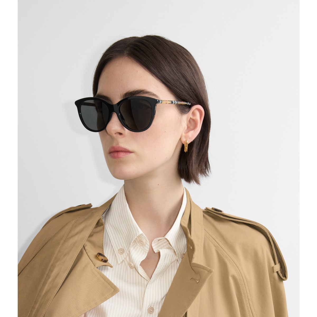  Check Tubular Round Sunglasses​