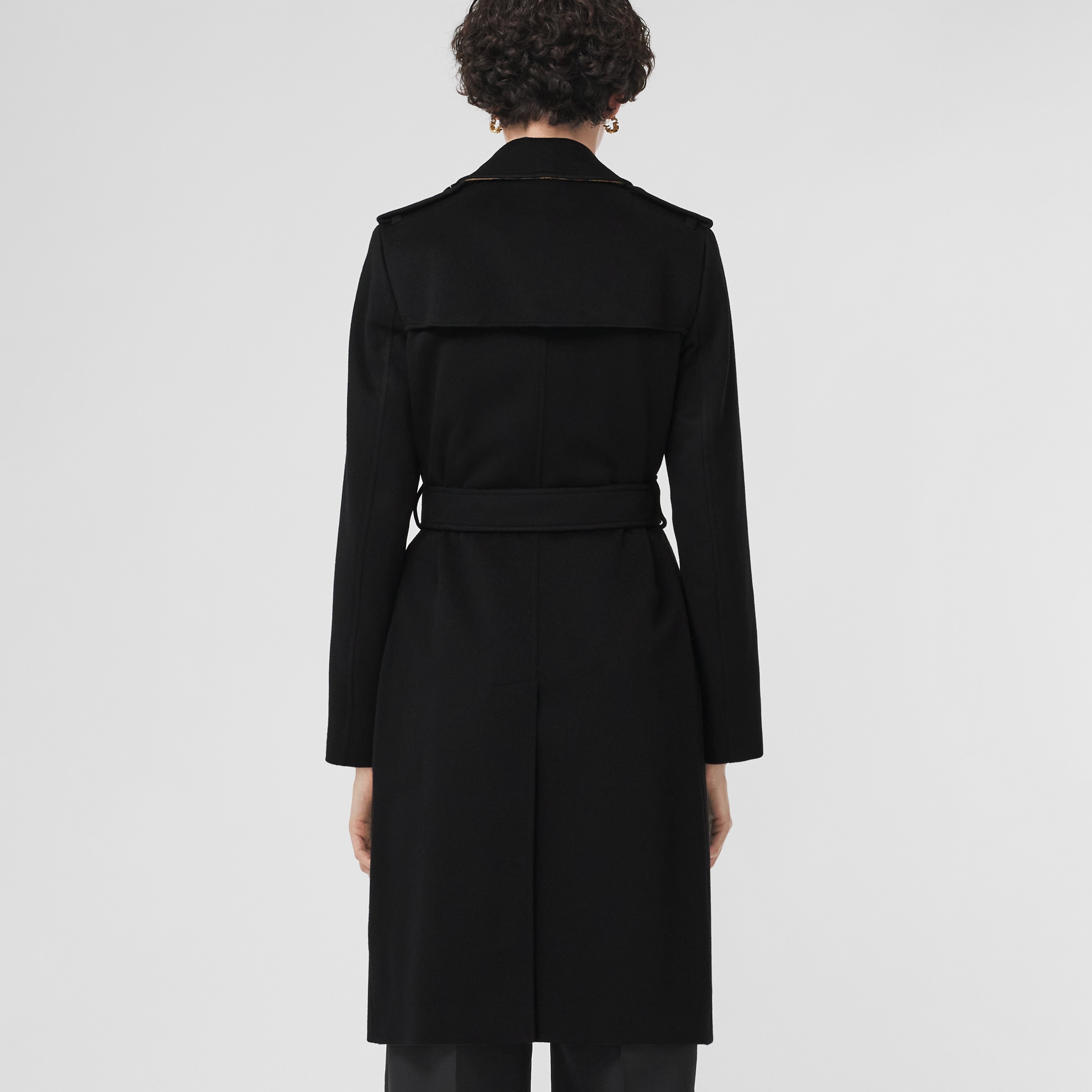 Regenerated Cashmere Trench Coat in Black - Women | Burberry® Official - 3
