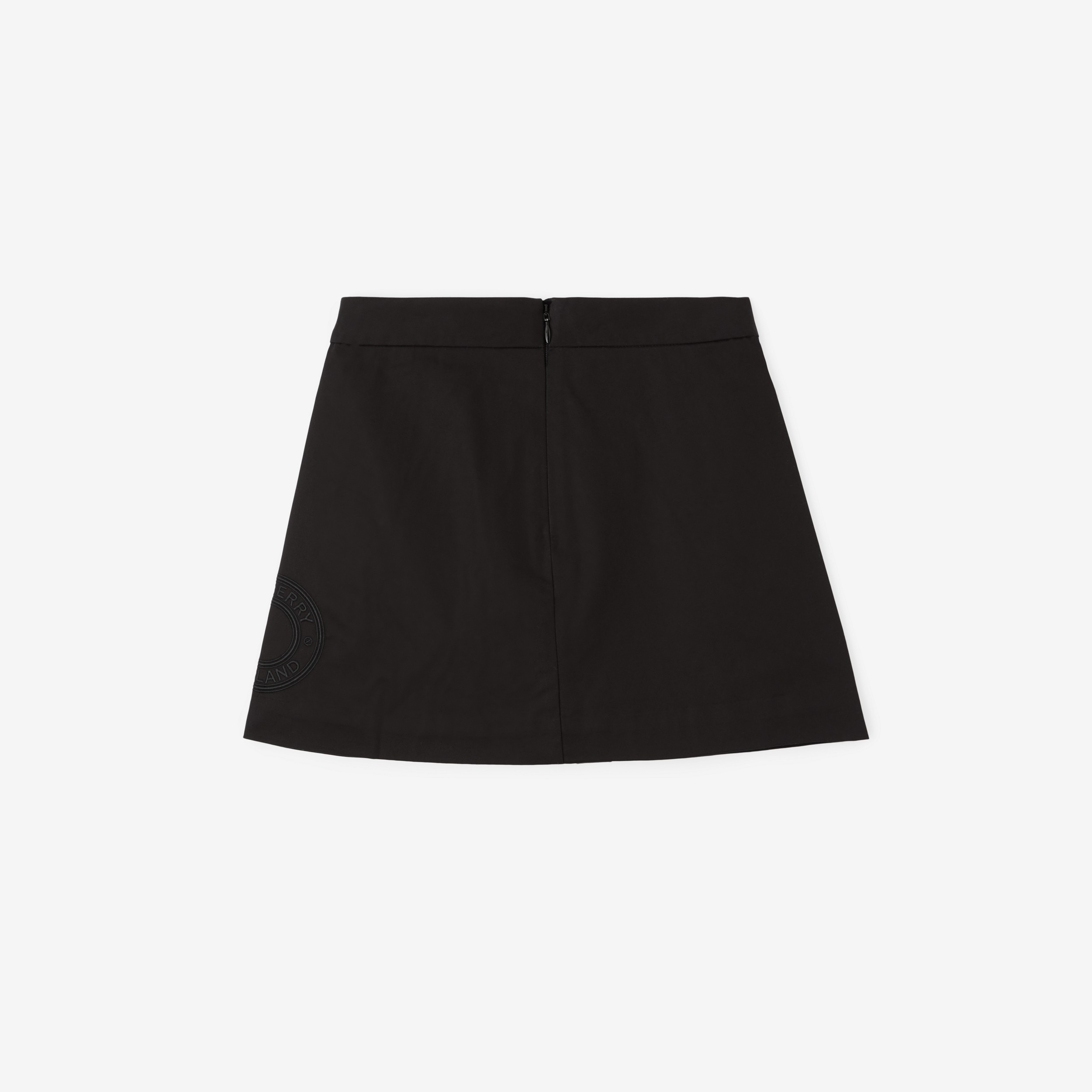 Logo Graphic Cotton Twill Skirt in Black | Burberry® Official - 2