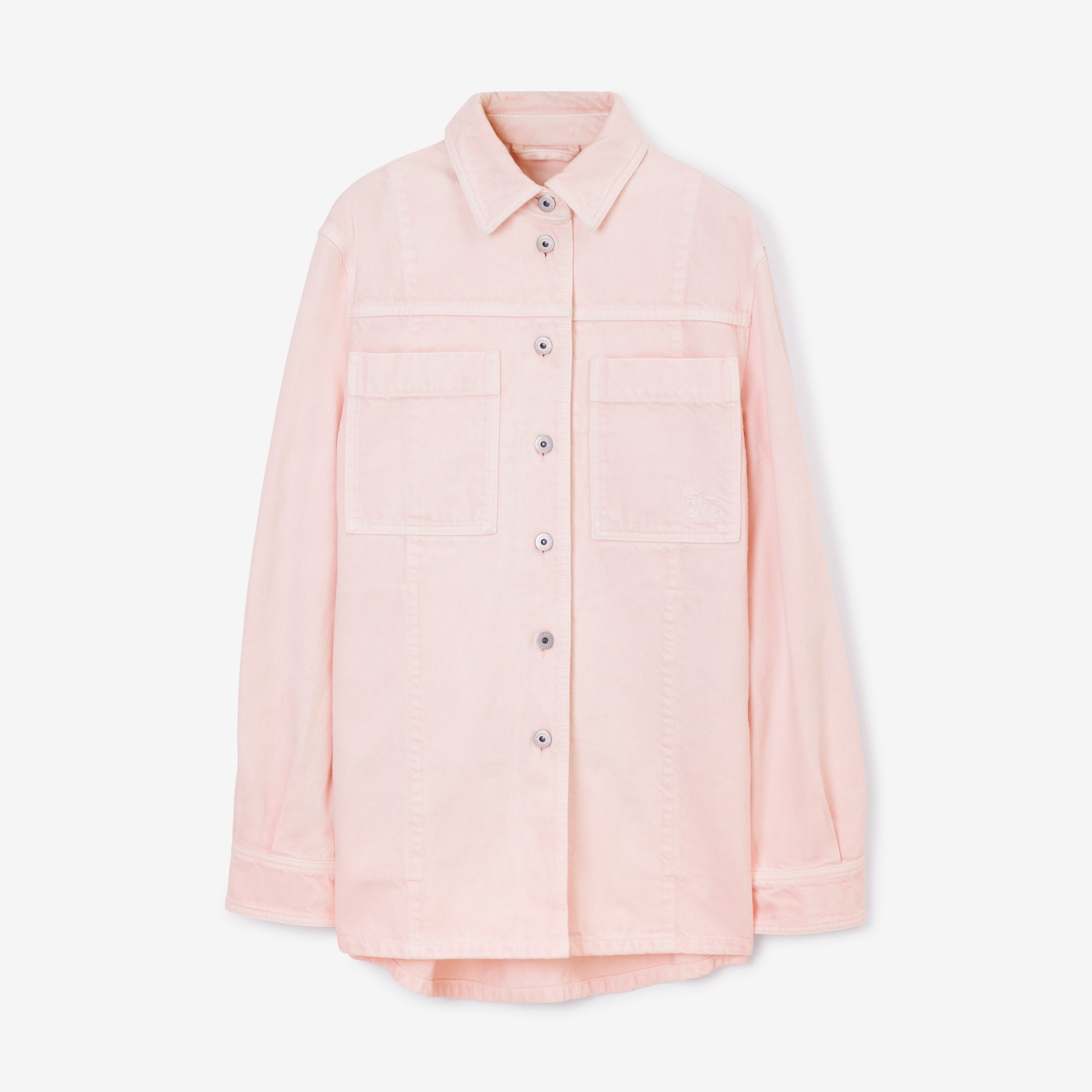 Camisa overshirt em brim (Rosa Claro) - Mulheres | Burberry® oficial - 1
