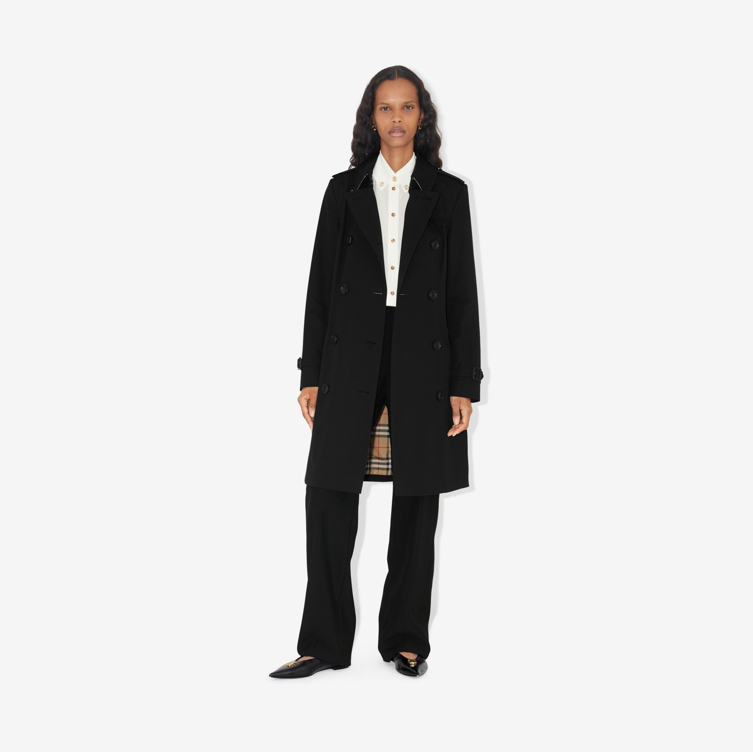 切尔西版型 – 中长款 Heritage Trench 风衣 (黑色) - 女士 | Burberry® 博柏利官网
