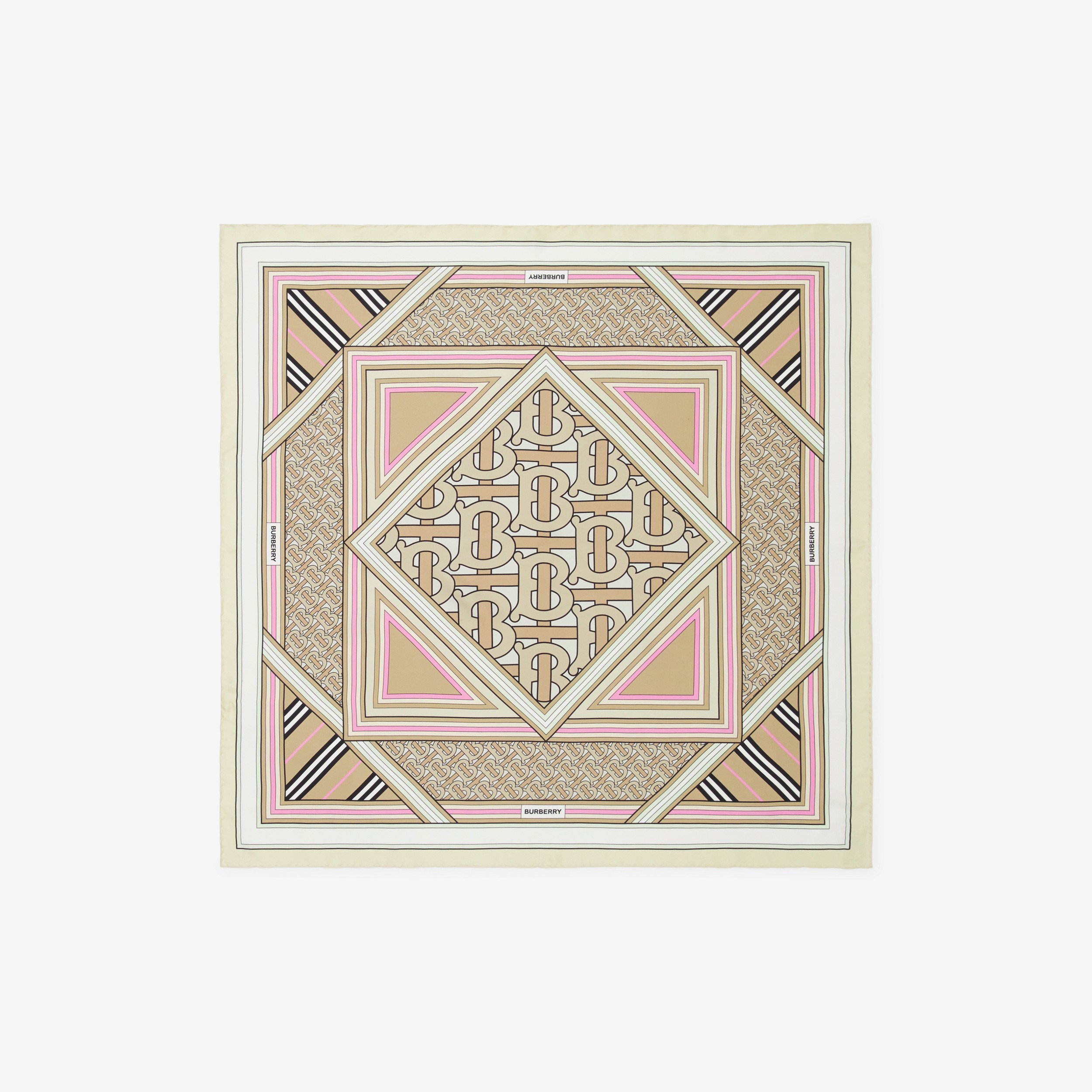 Montage Print Silk Square Scarf in Beige/pale Pink | Burberry® Official - 2