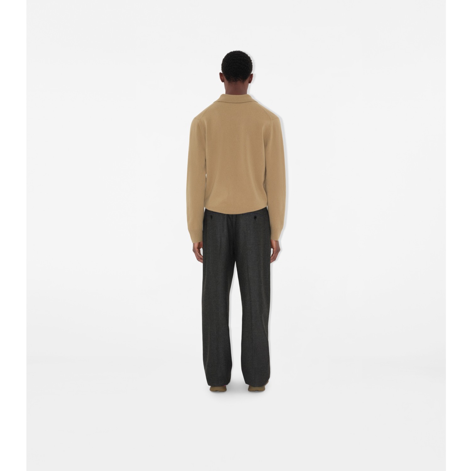 Polo a maniche lunghe in misto cashmere