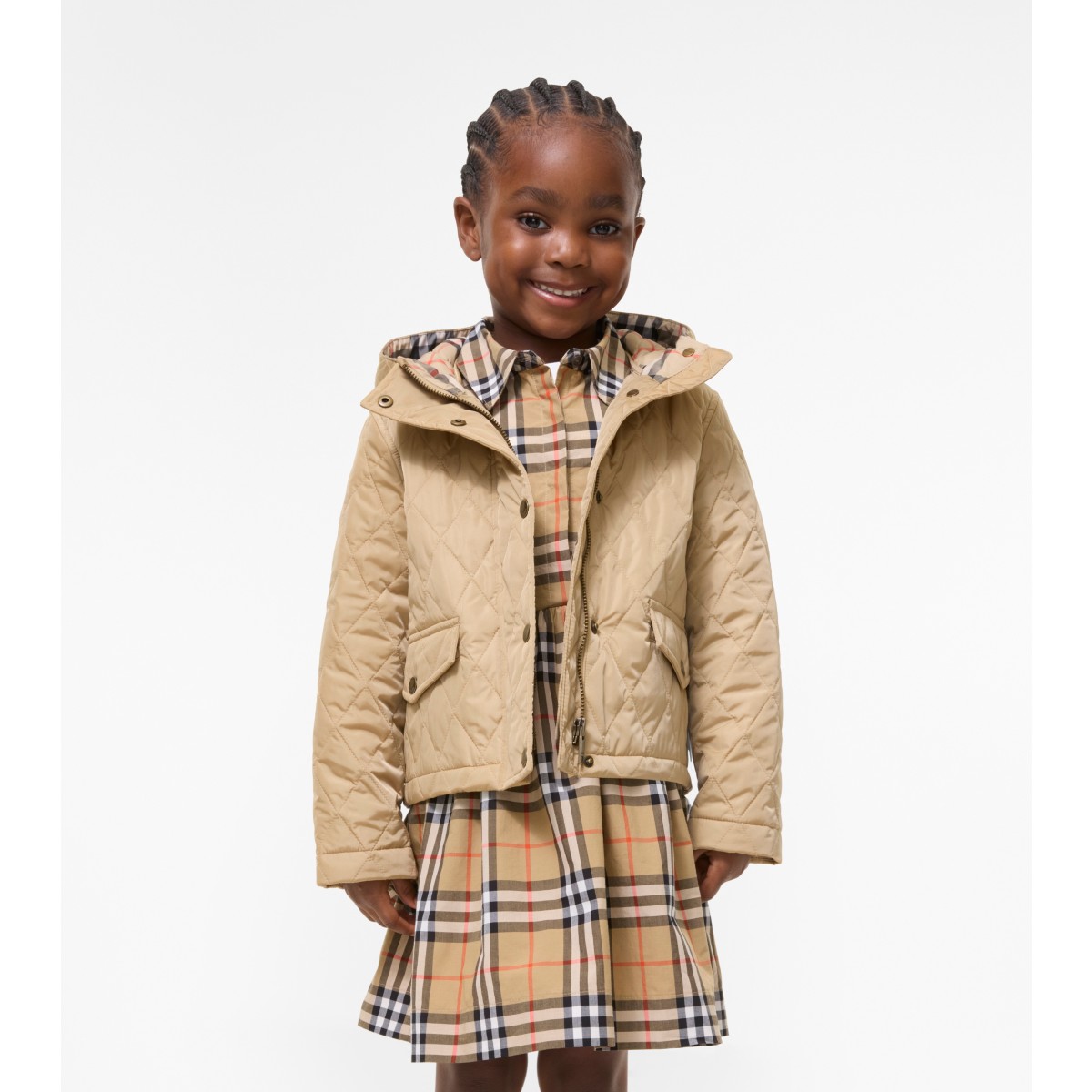  Check Quilted Nylon Parka