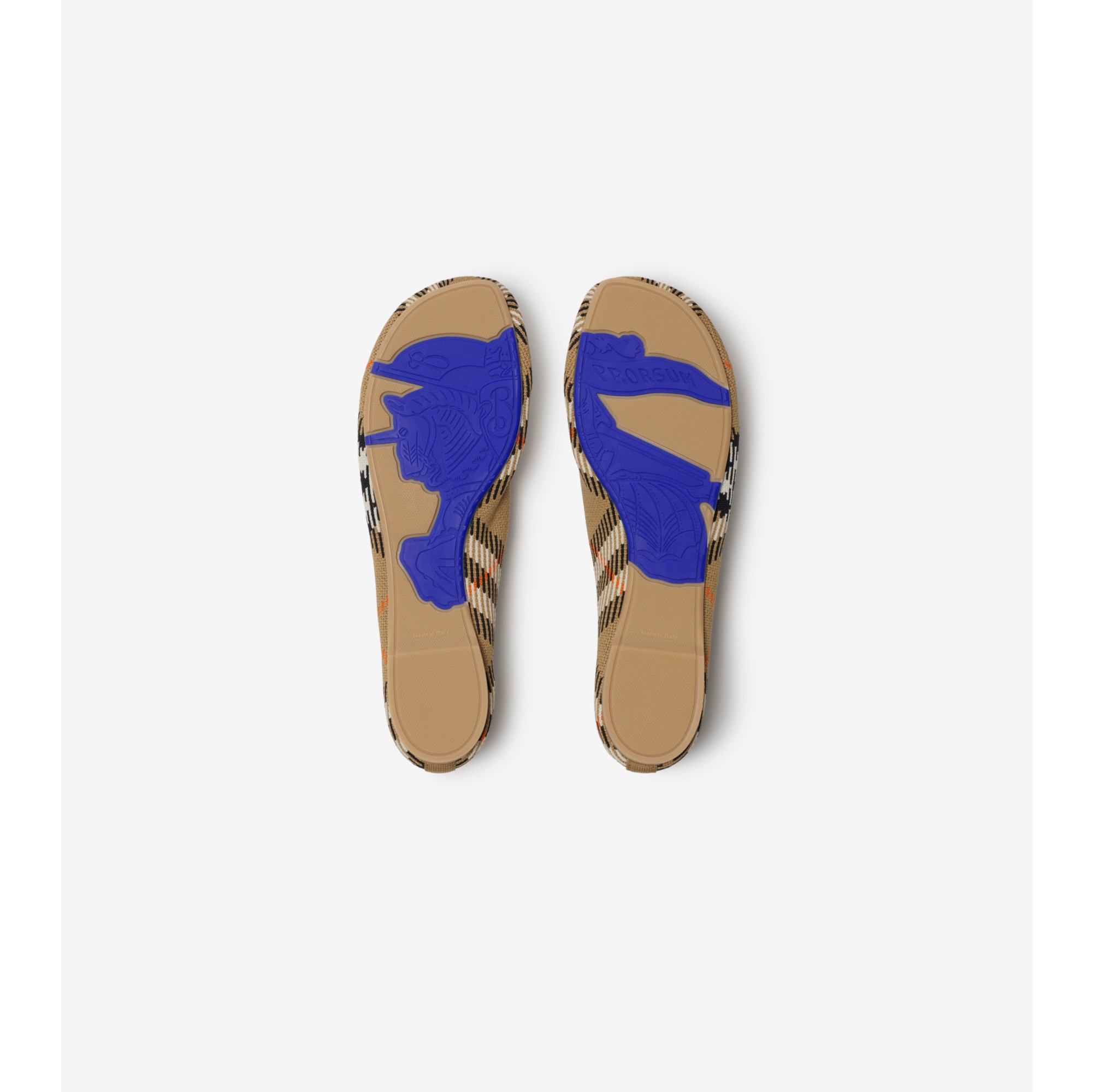 Check Knit Baby Ballerinas in Sand - Women | Burberry® Official