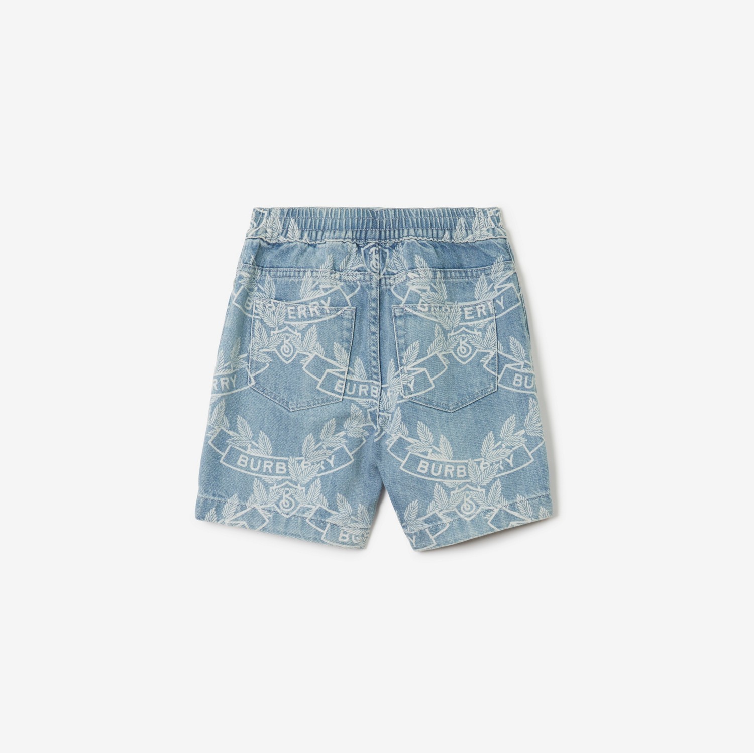 Shorts aus japanischem Denim mit Eichenblatt-Emblemen (Hellblau) | Burberry®