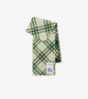 Check Wool Scarf in Tennis green | Burberry® Official