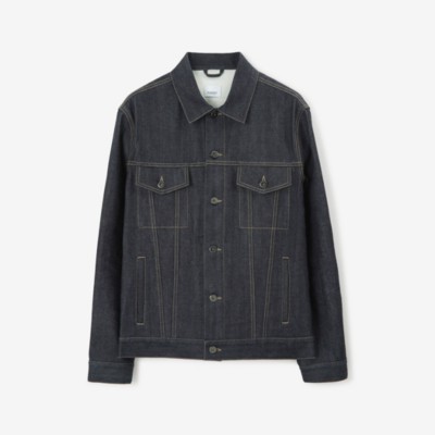 Burberry Logo-patch Denim Jacket In Indigo